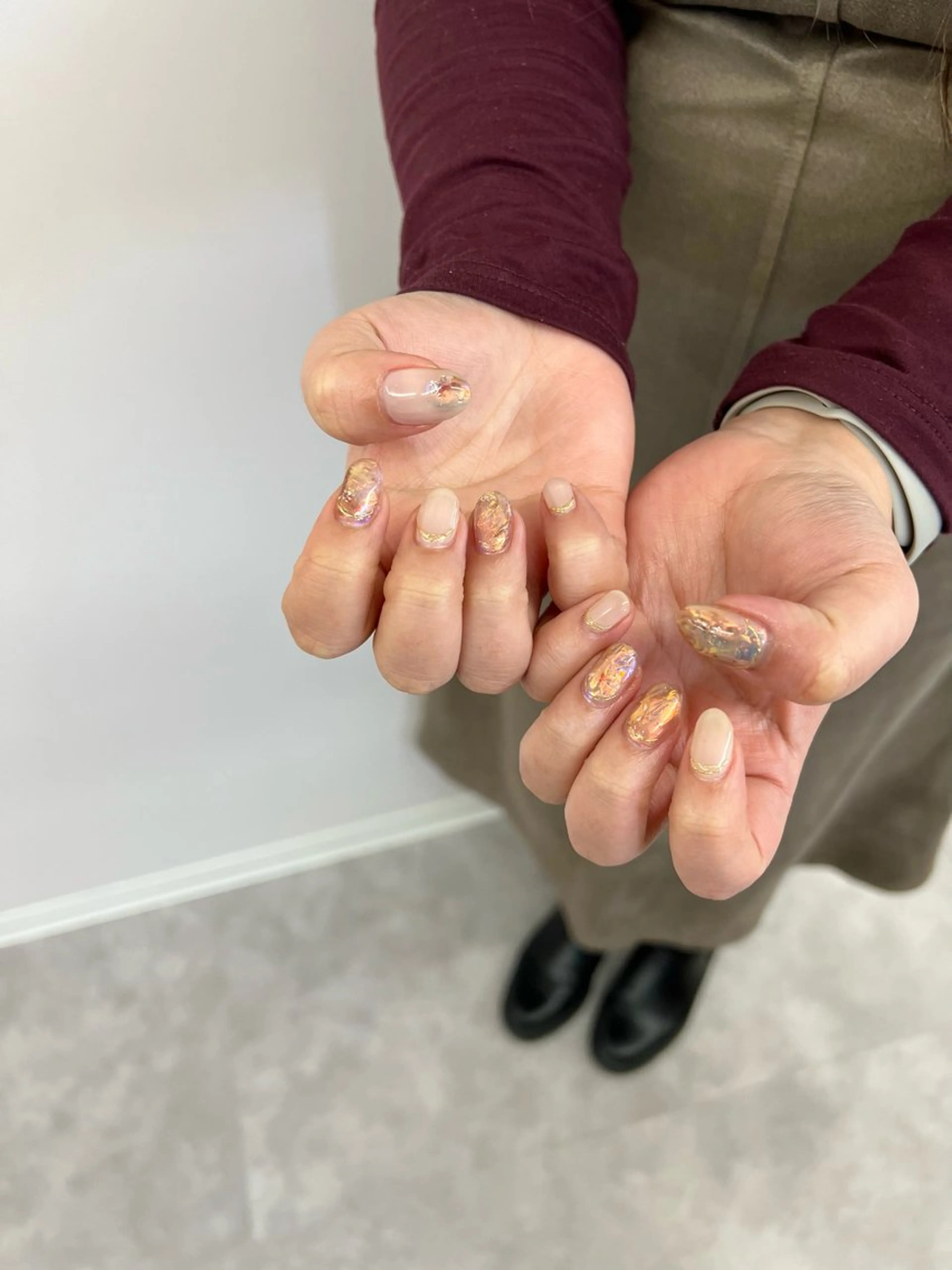 ネイル フラッシュネイル ジェルネイル 韓国ネイル 持ち込み ニュアンスネイル ハンドネイル ハンドケア Bana_ Nailのネイルデザイン