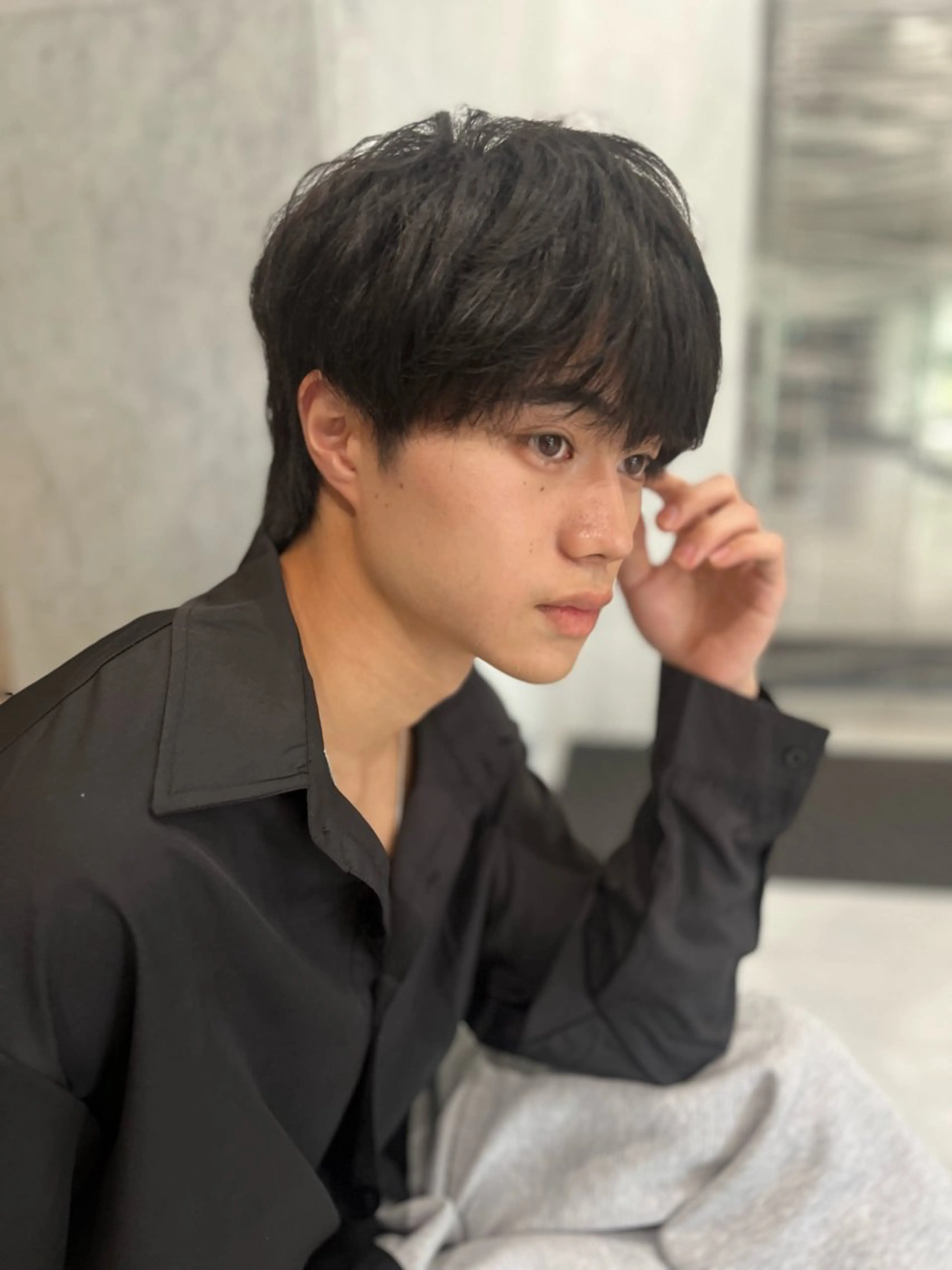 メンズ カット パーマ 韓国メンズ特化 ダウン・毛流れパーマのヘアスタイル