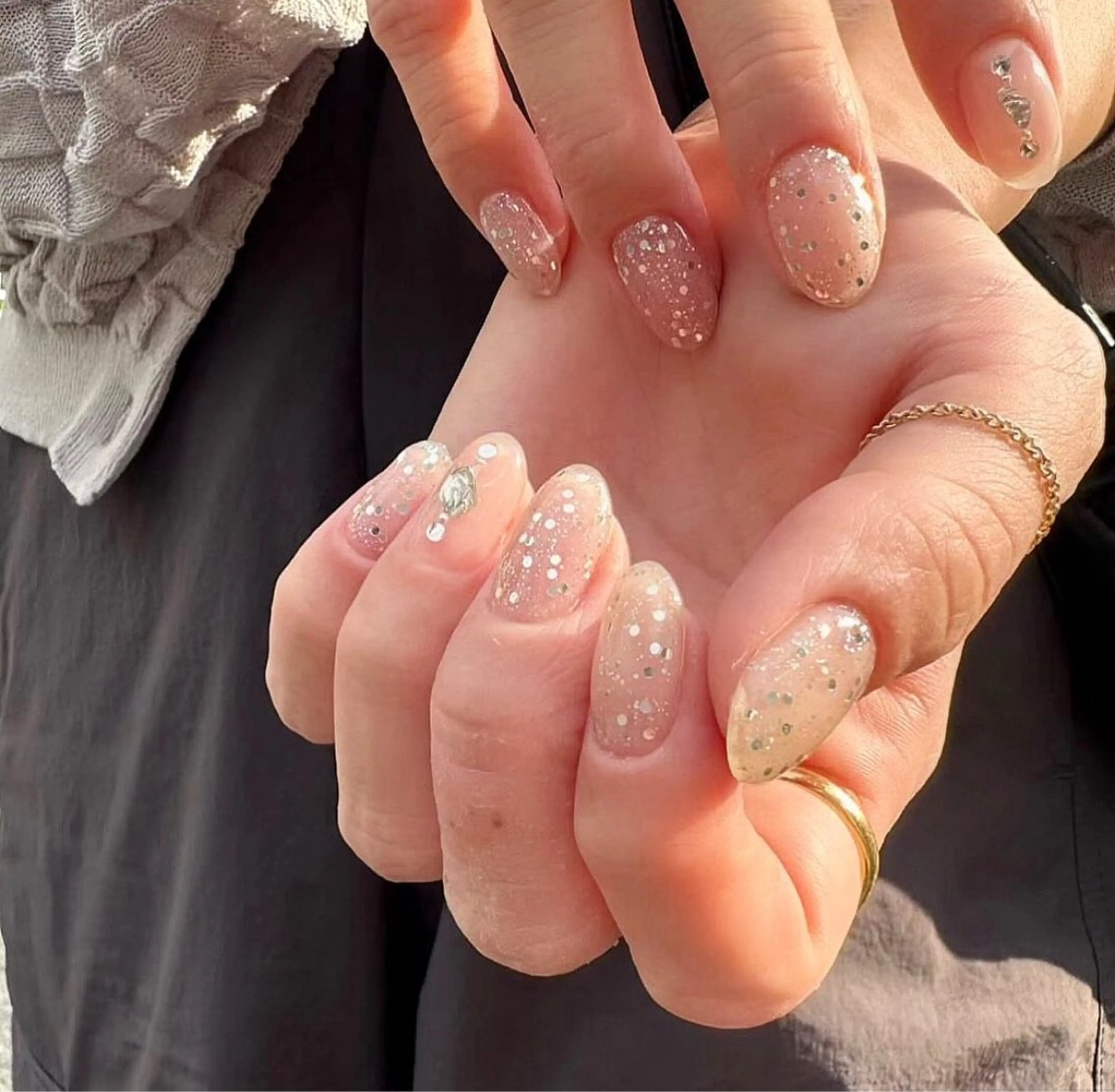 ネイル ラメ(グリッター) ハンドネイル tamu nail 　金町のネイルデザイン