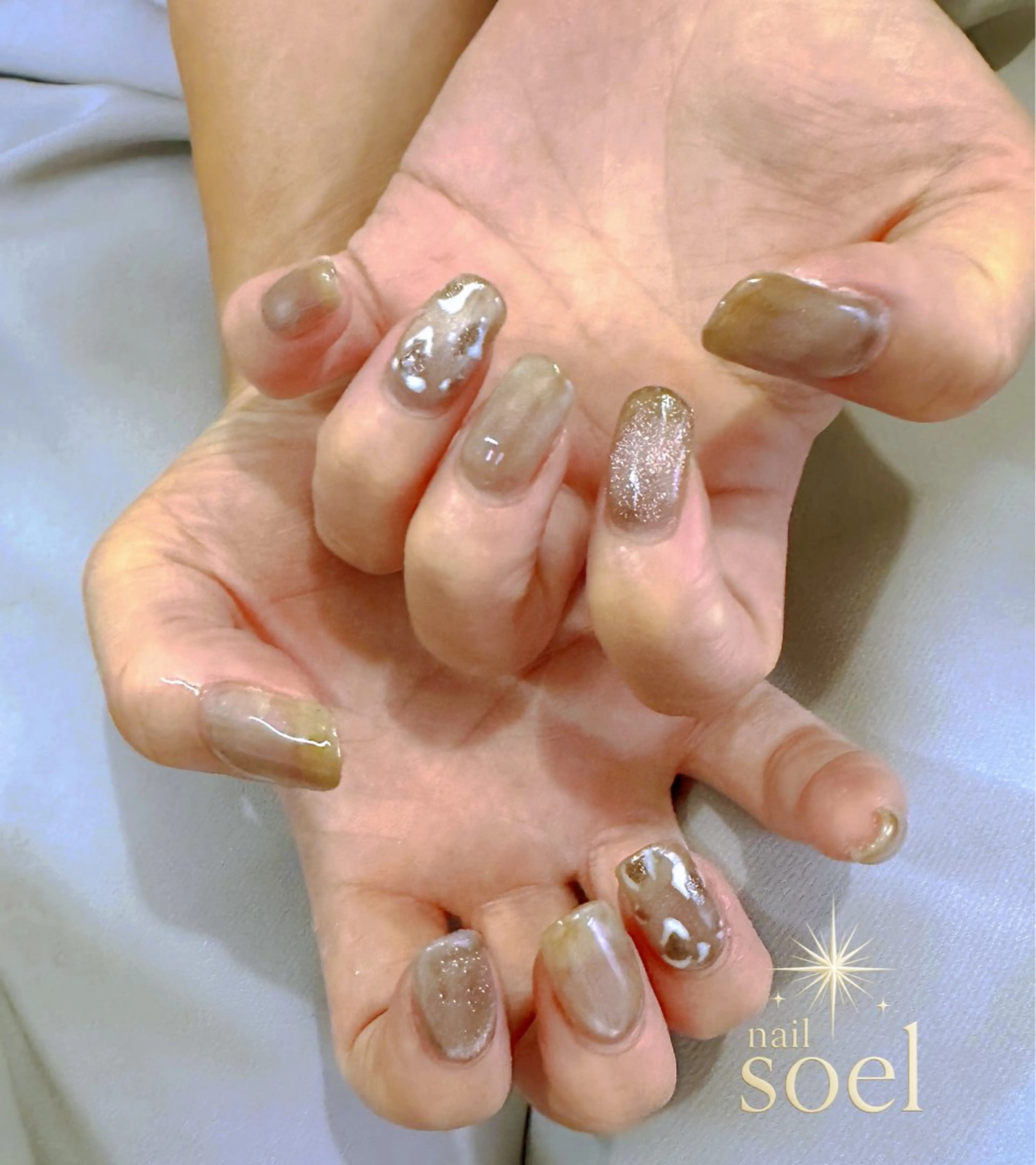 ネイル 氷ネイル・うるうるネイル ホワイト pre open中｜ nail Soelのネイルデザイン