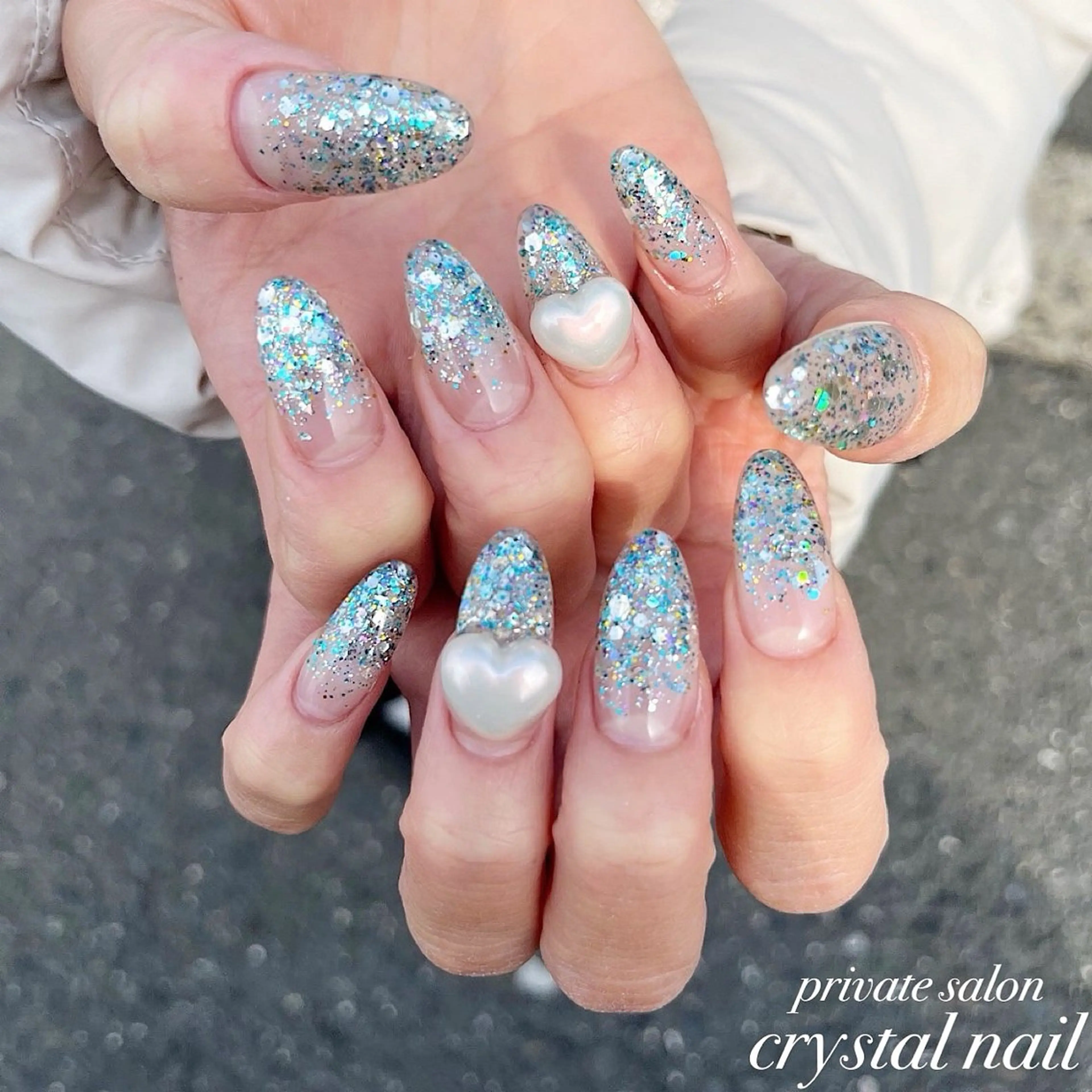 ネイル ラメ(グリッター) ラメグラデーション Crystal Nailのネイルデザイン