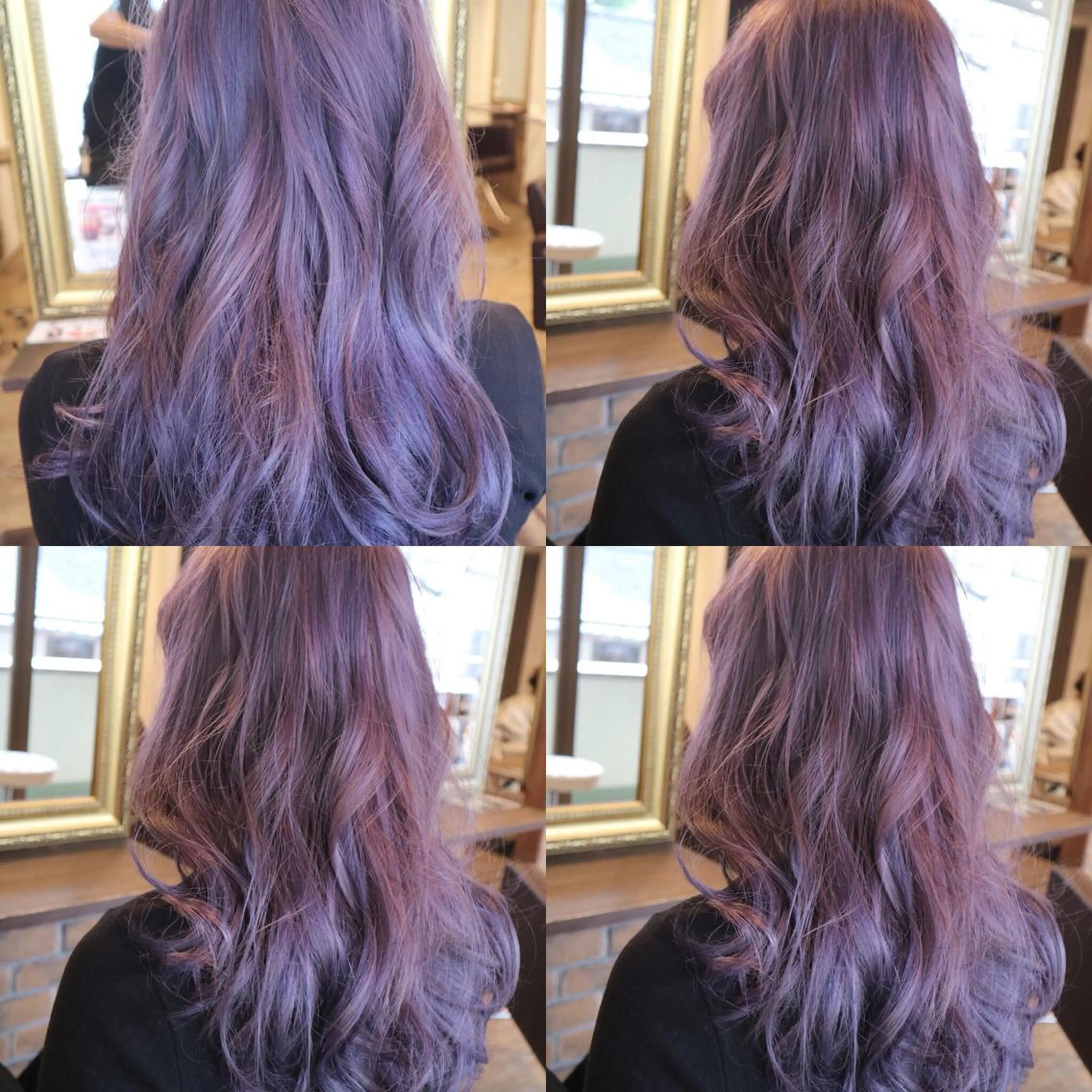 セミロング カラー ブリーチ ピンクカラー バイオレットカラー カット ヘアカラー トリートメント JIL BLAN 京都のヘアスタイル