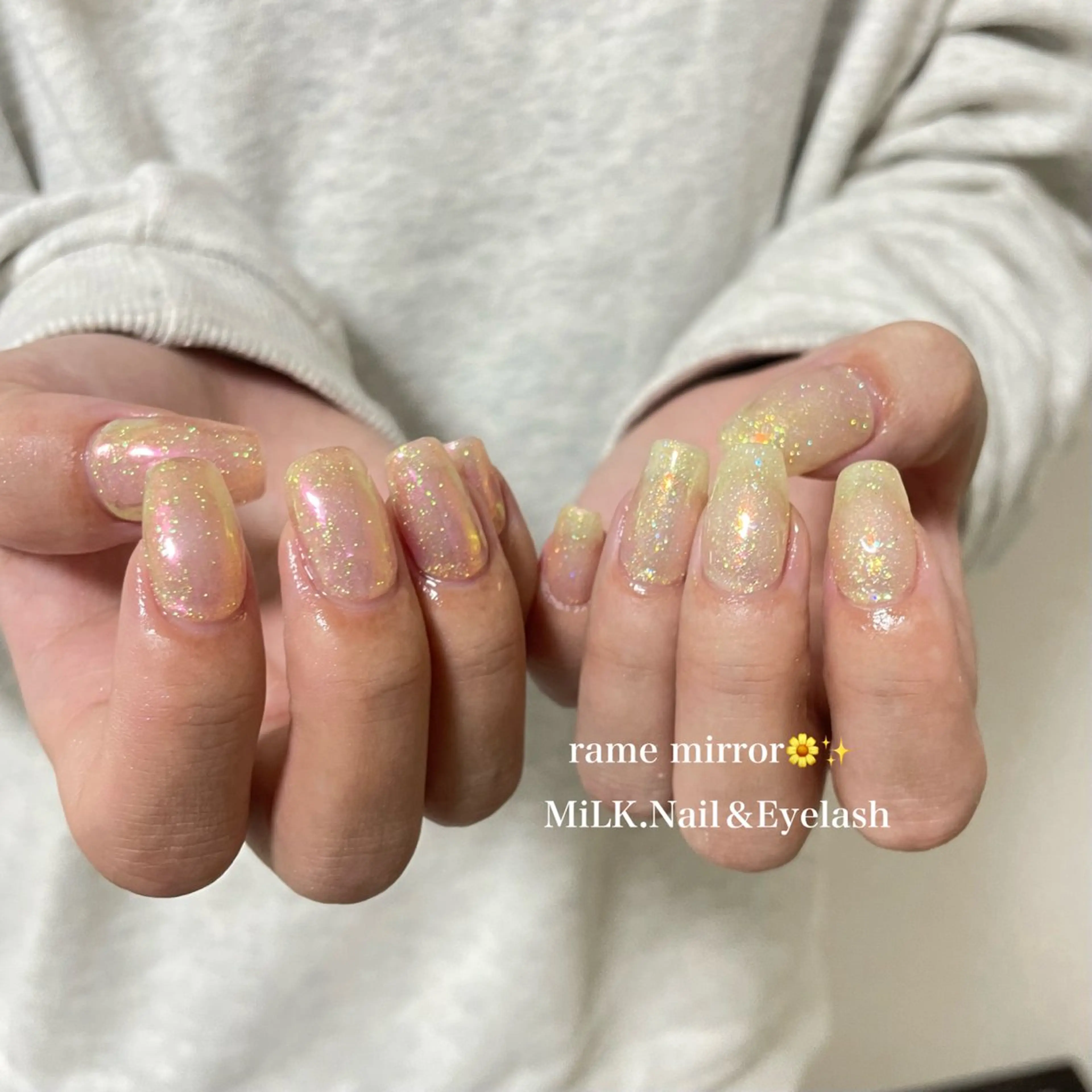 ネイル ミラーネイル ハンドネイル MiLK.   Nail&Eyelash所属・MiLK. wakaのマツエク・マツパデザイン
