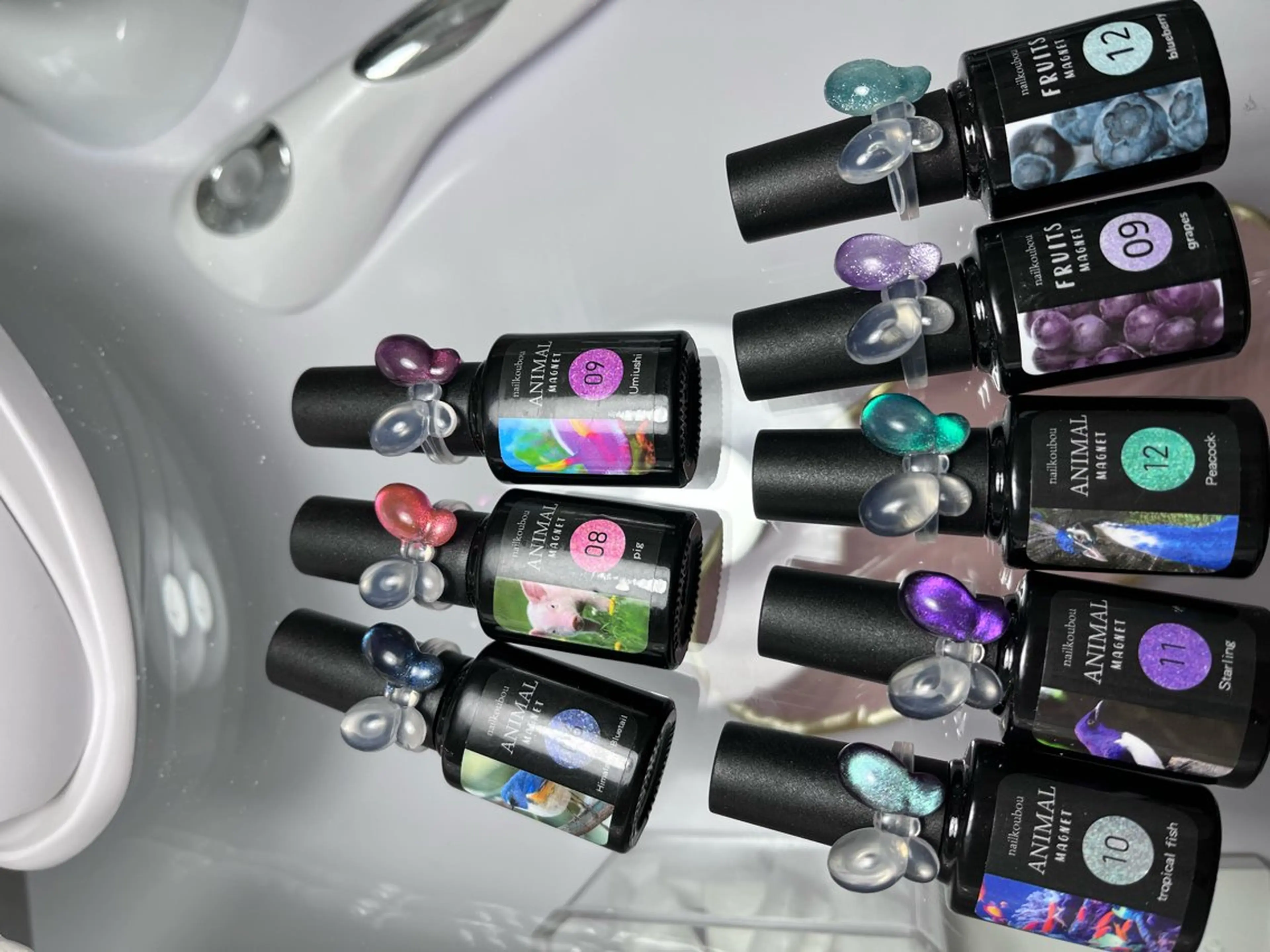 ネイル マグネットネイル ピンク シルバー Twinkle Nail Kuboのネイルデザイン