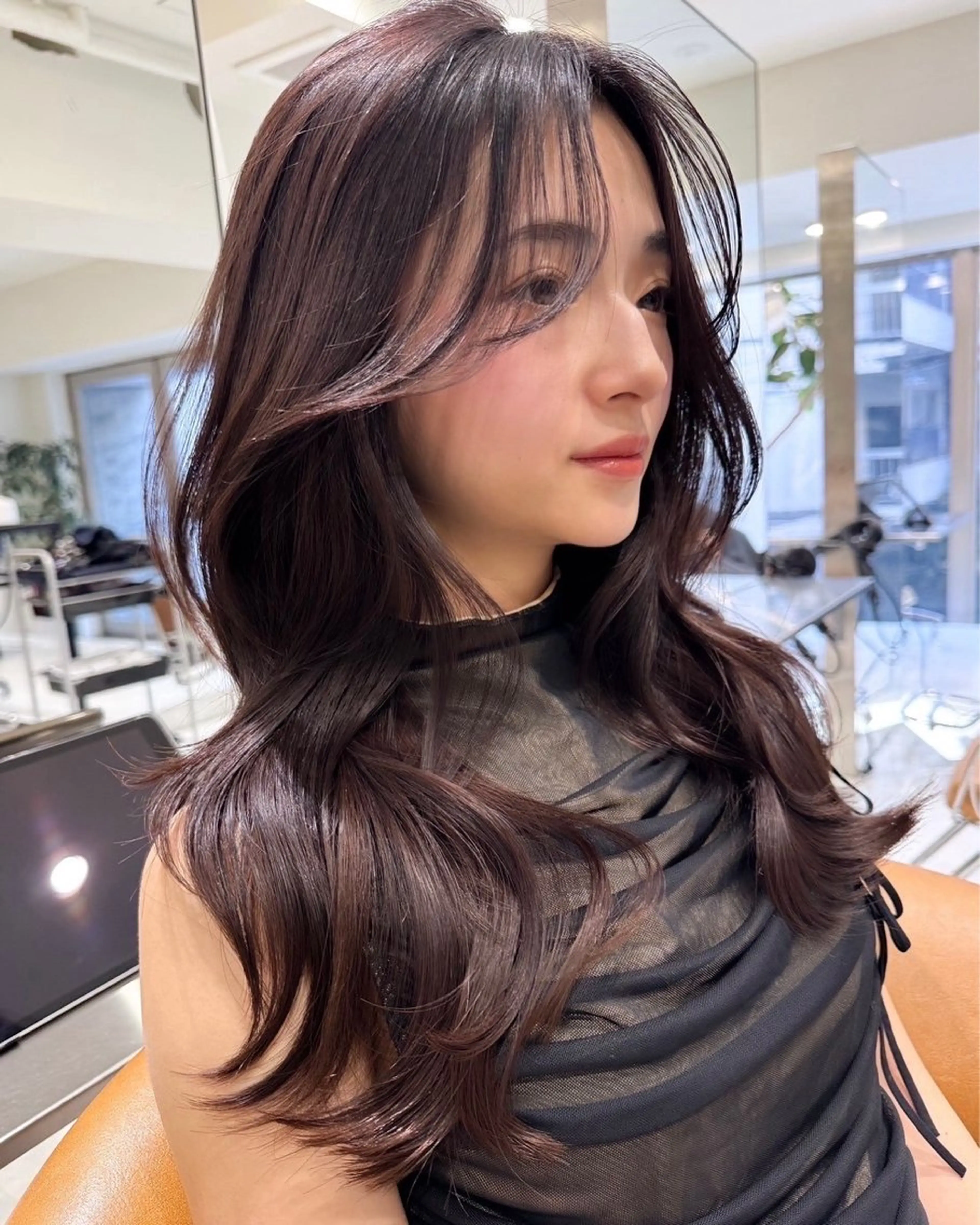 セミロング カラー ヘアカラー ✨レイヤーカット/透 名感カラー特化✨のヘアスタイル