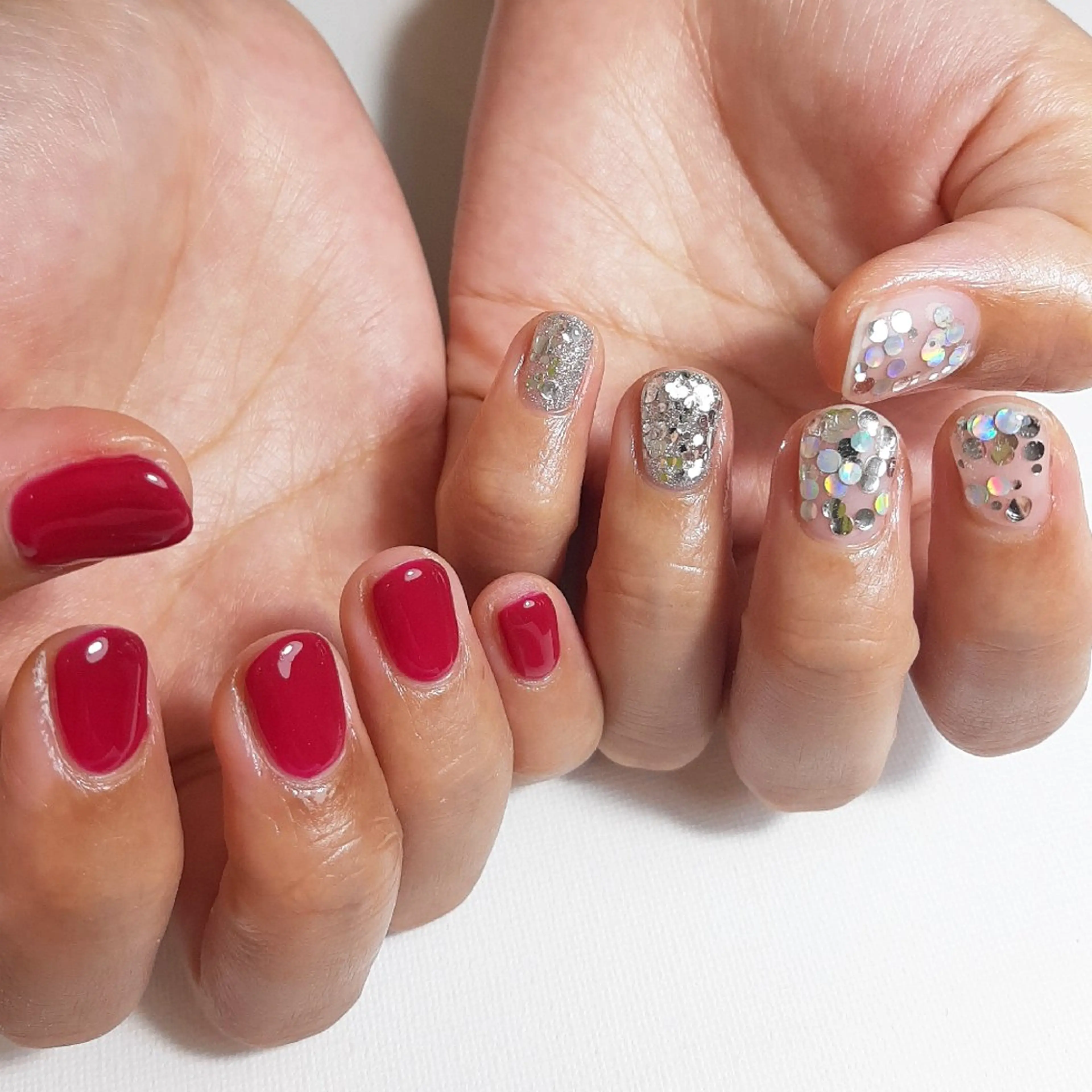 ネイル ジェルネイル ホログラムネイル 持ち込み ショートネイル owlnail /持込みデザイン専門のネイルデザイン