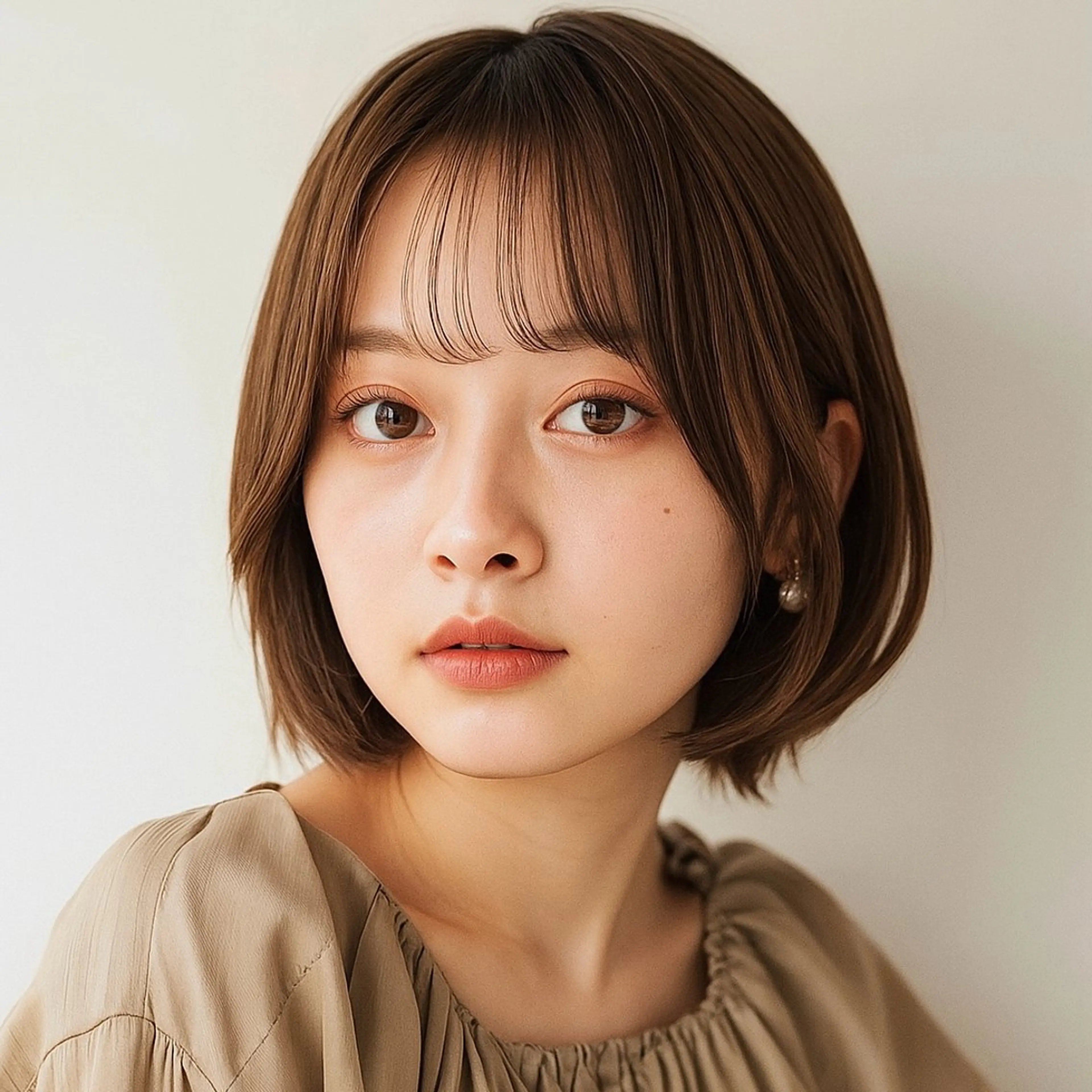 ショート カラー パーマ 切りっぱなしボブ 前下がりボブ ショートボブ 丸みショート ボブ カット ヘアカラー トリートメント SHOUTA/メンズ パーマ/ショートボブのヘアスタイル