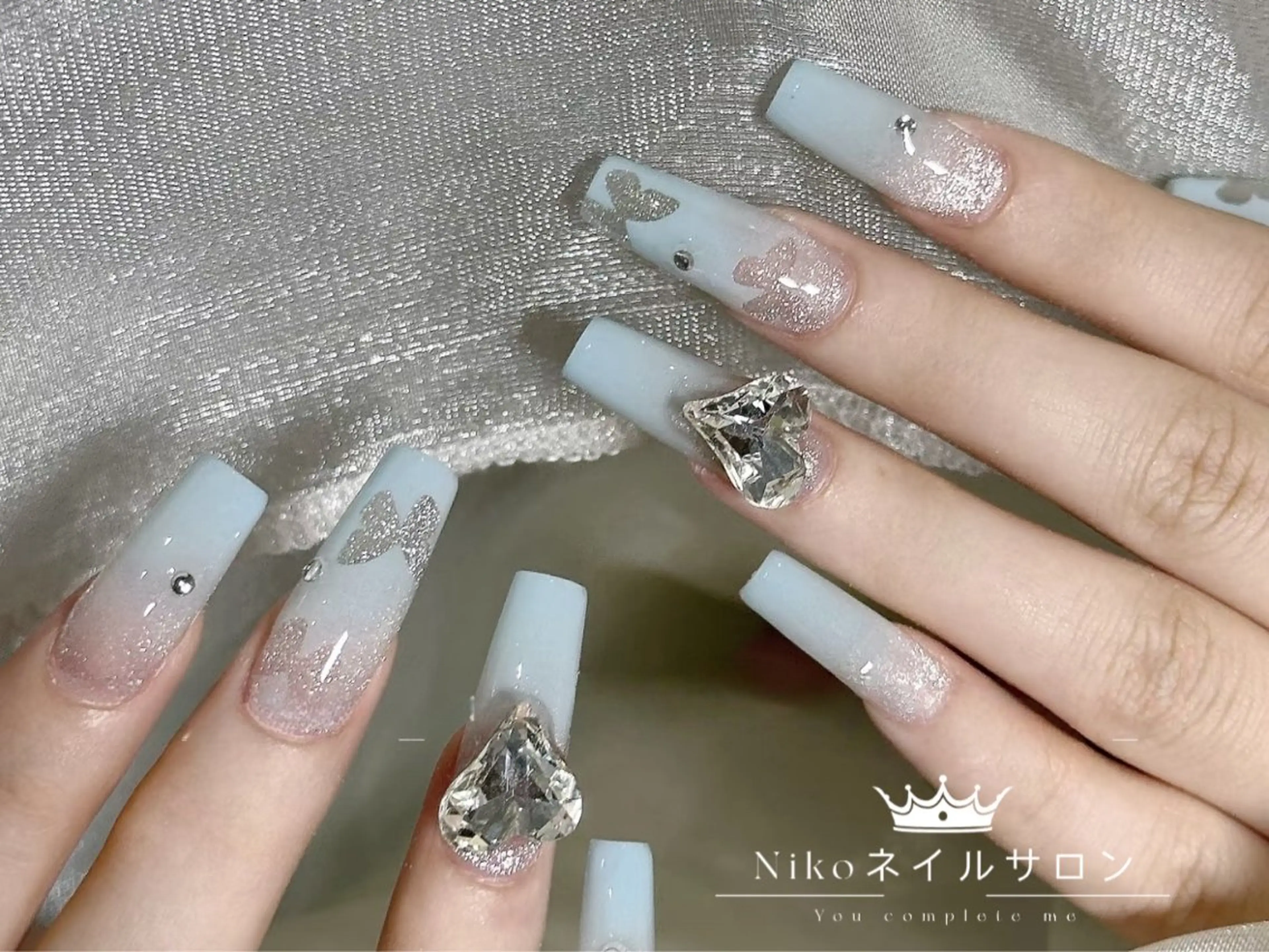 ネイル チークネイル フットネイル フレンチネイル ジェルネイル ガラスフレンチ Nikosalon rikoのネイルデザイン