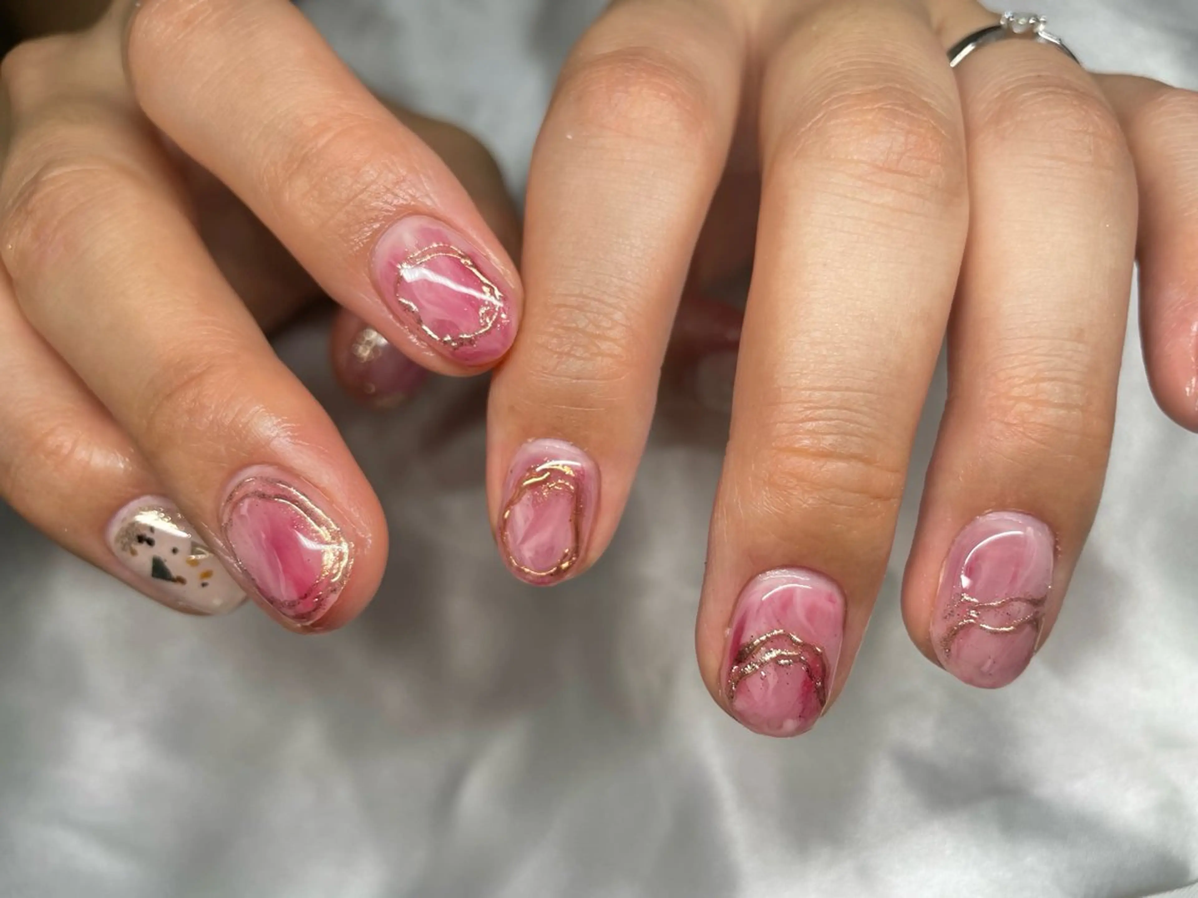 ネイル ピンク amo_nail 岡山市南区自宅ネイルのネイルデザイン