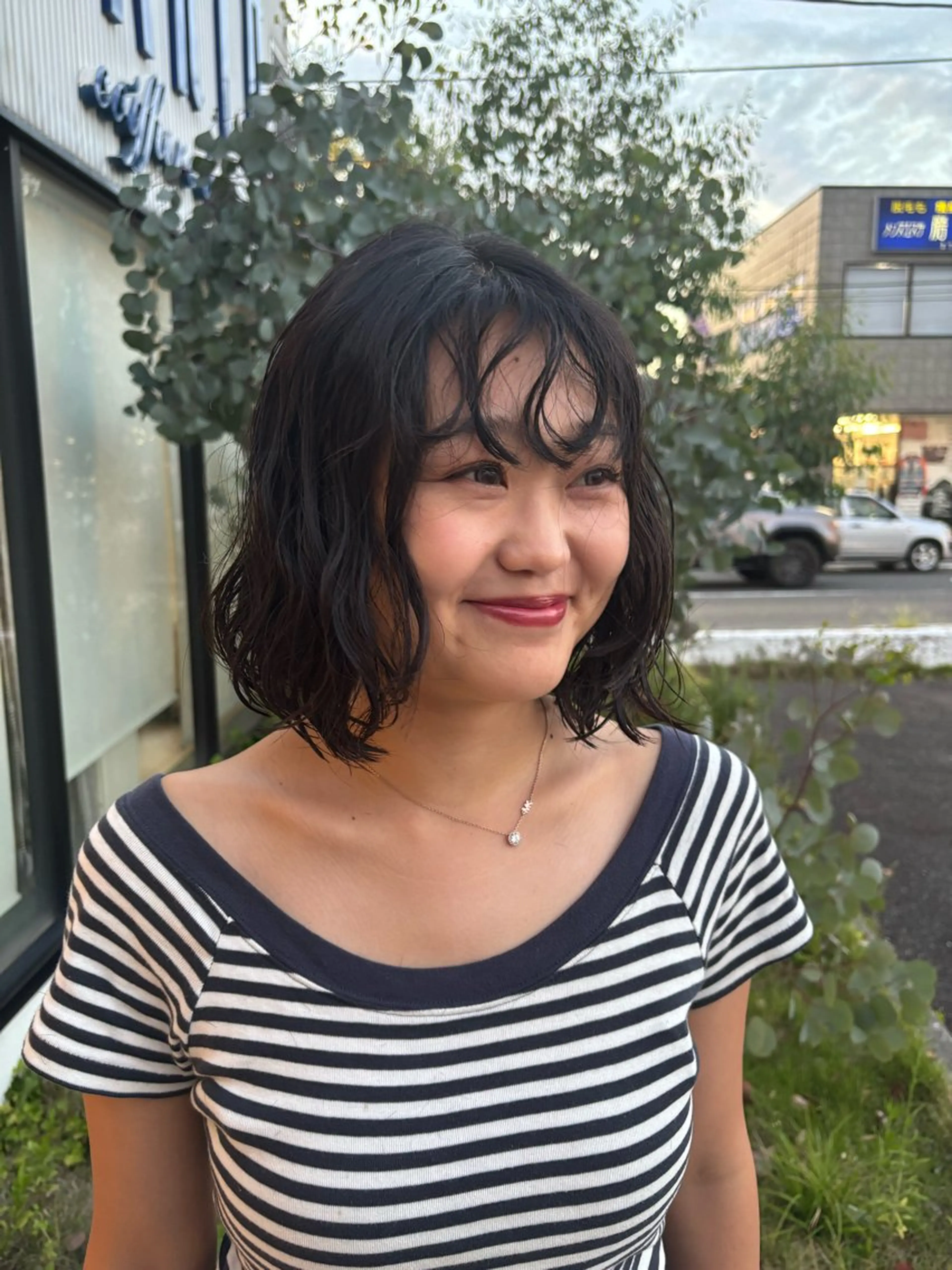 ミディアム パーマ カット 目崎 丞のヘアスタイル