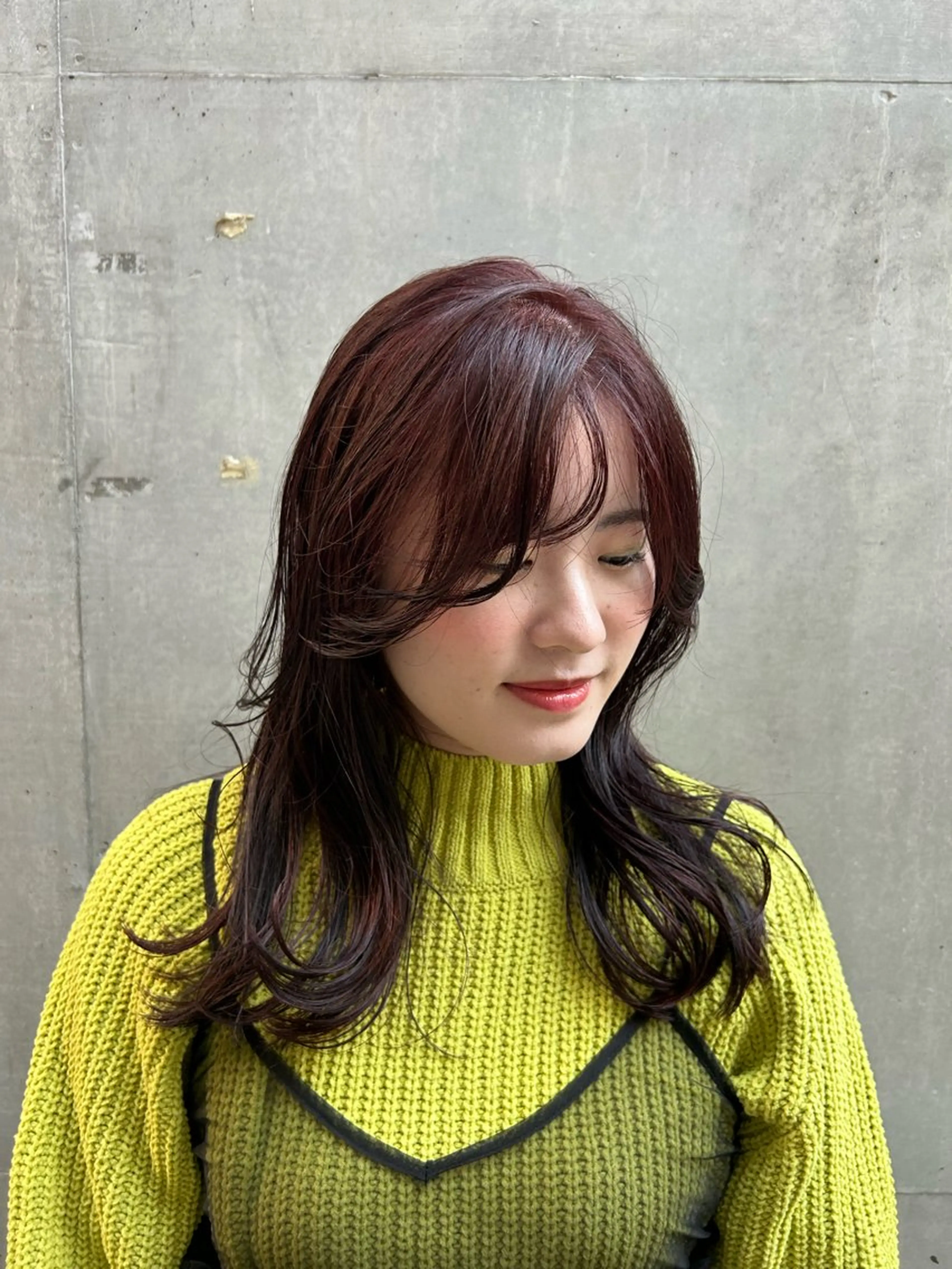 セミロング ヘアカラー 梅田/透明感カラー ボブレイヤーきょうかのヘアスタイル