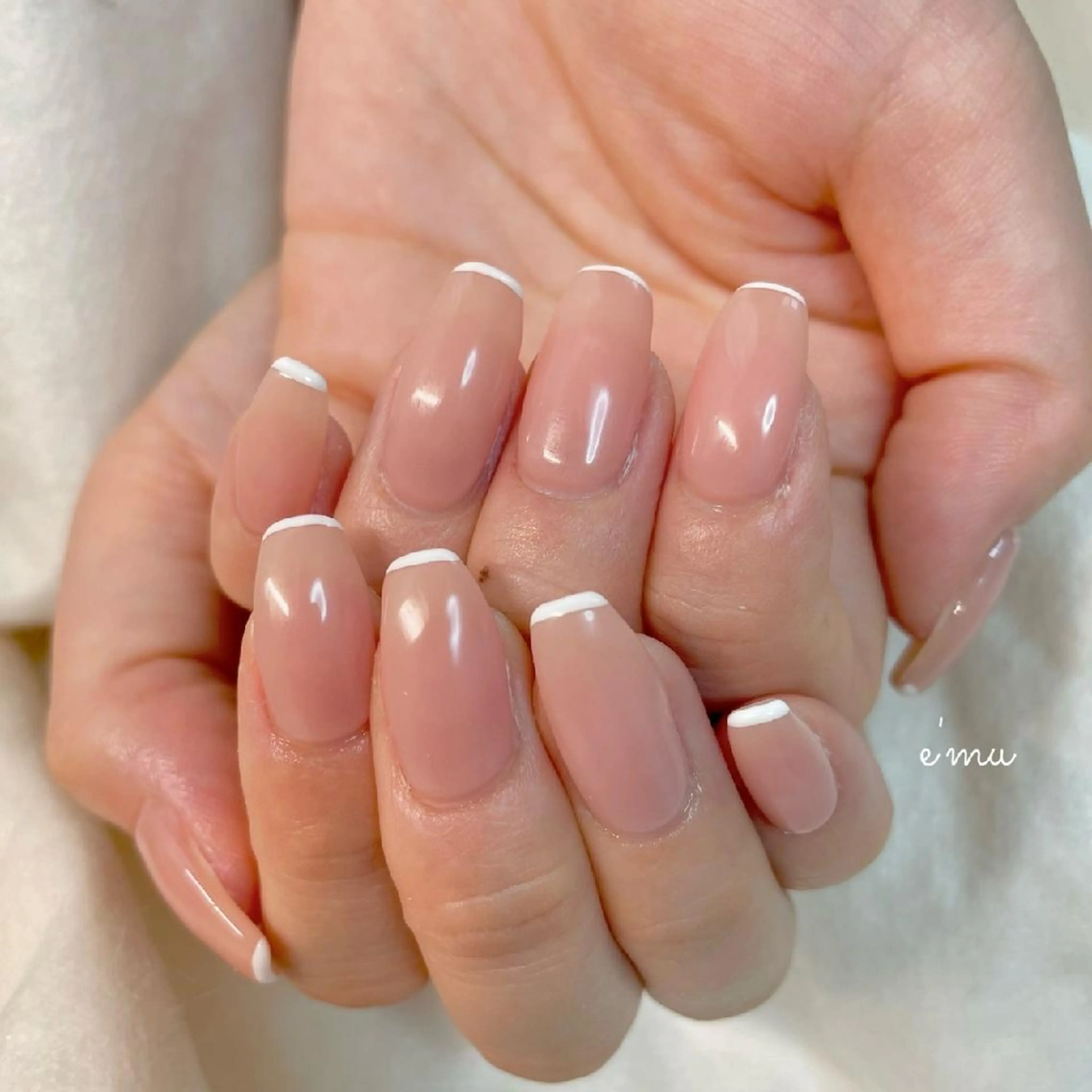 ネイル フレンチネイル ハンドネイル nail salon e'mu💐のネイルデザイン
