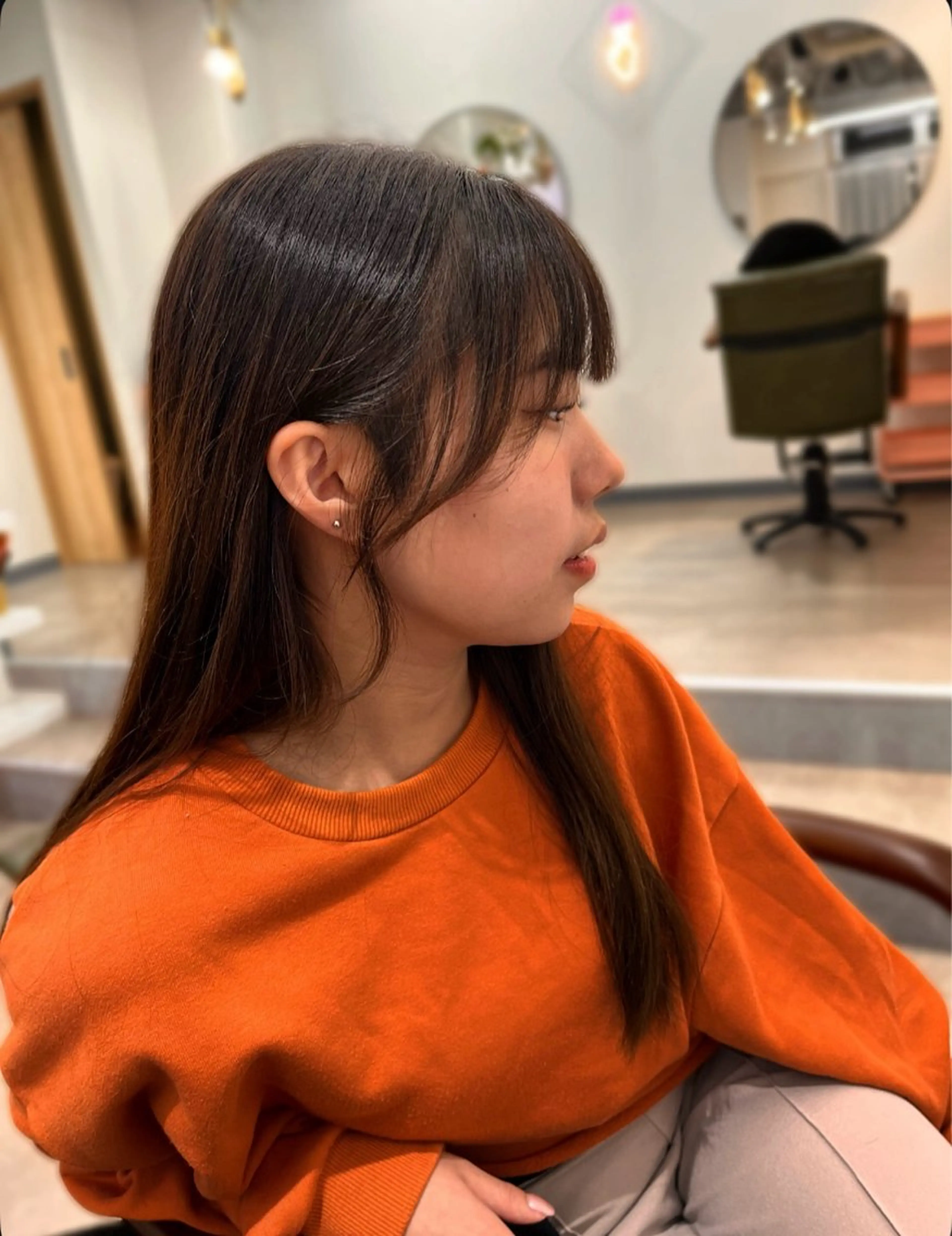前髪・お顔周りカット＋ブリーチなしワンカラー＋1stepトリートメント🫧の写真