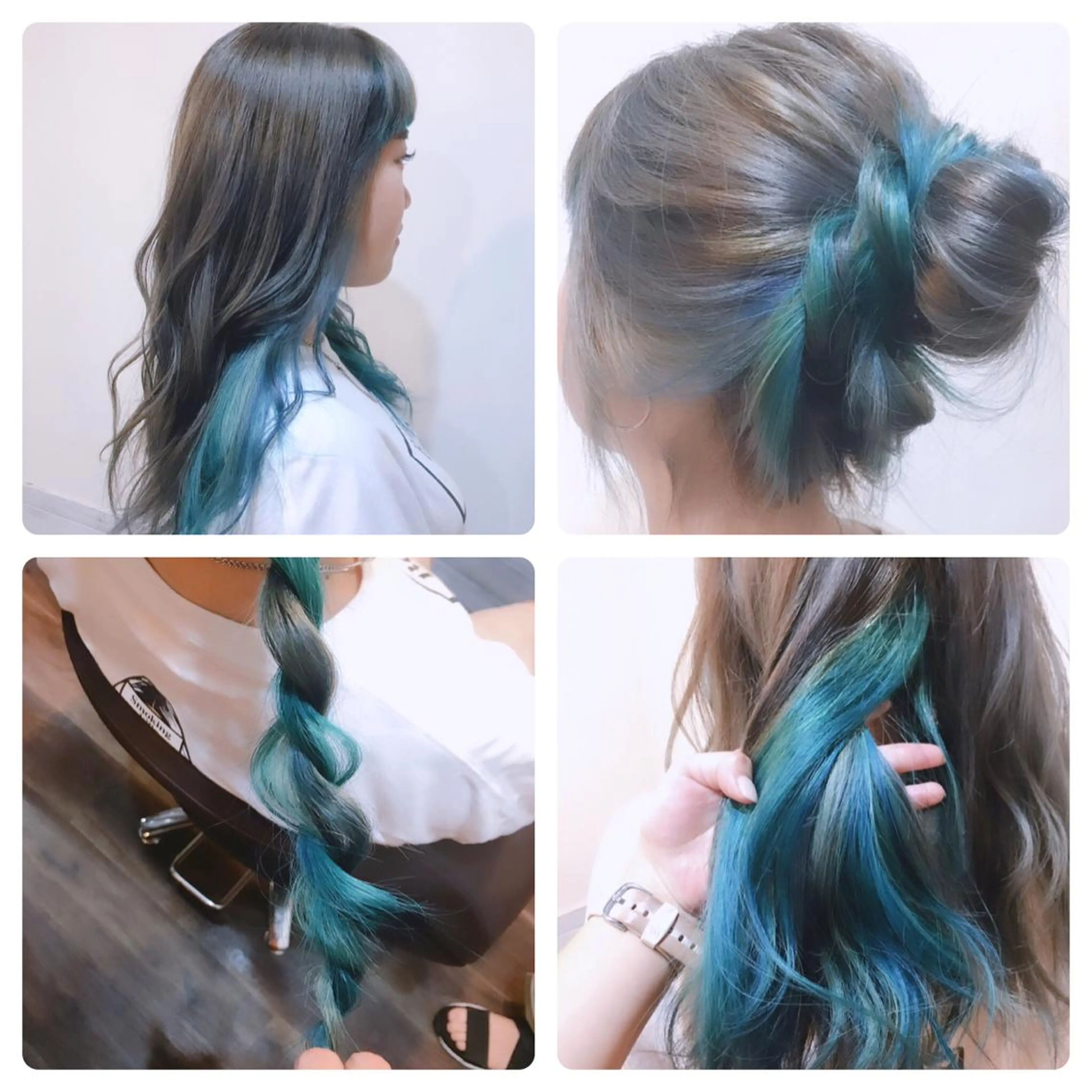 ロング カラー ヘアアレンジ ブルーカラー ヘアカラー まつげと美容室/ 個室/瀬戸 一菜のヘアスタイル