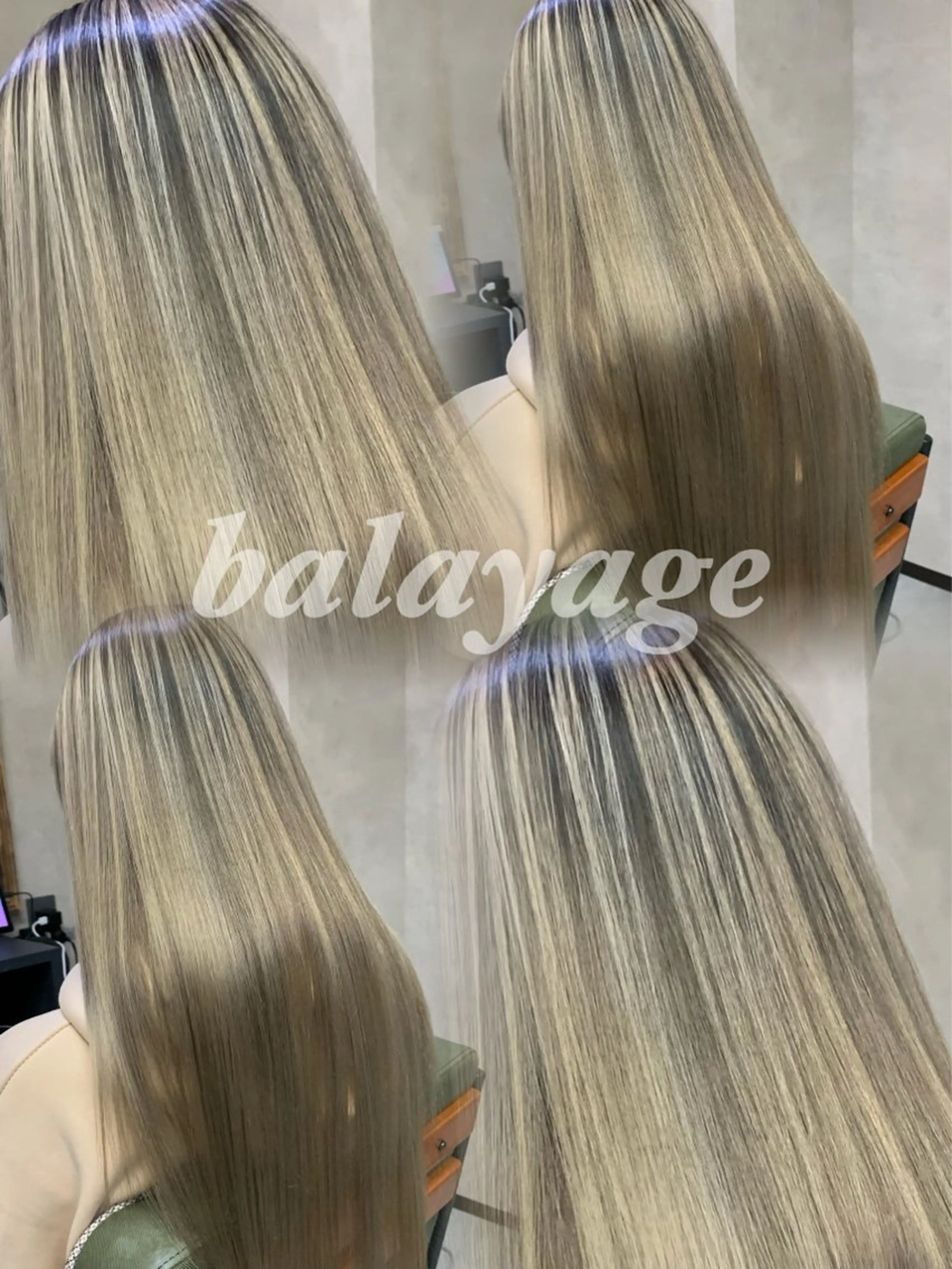 ミディアム カラー ヘアアレンジ バレイヤージュ ダブルカラー ハイライトカラー ハイトーンカラー ハイライト カット ヘアカラー トリートメント グランルッソ所属・岡山× バレイヤージュカラーのヘアスタイル