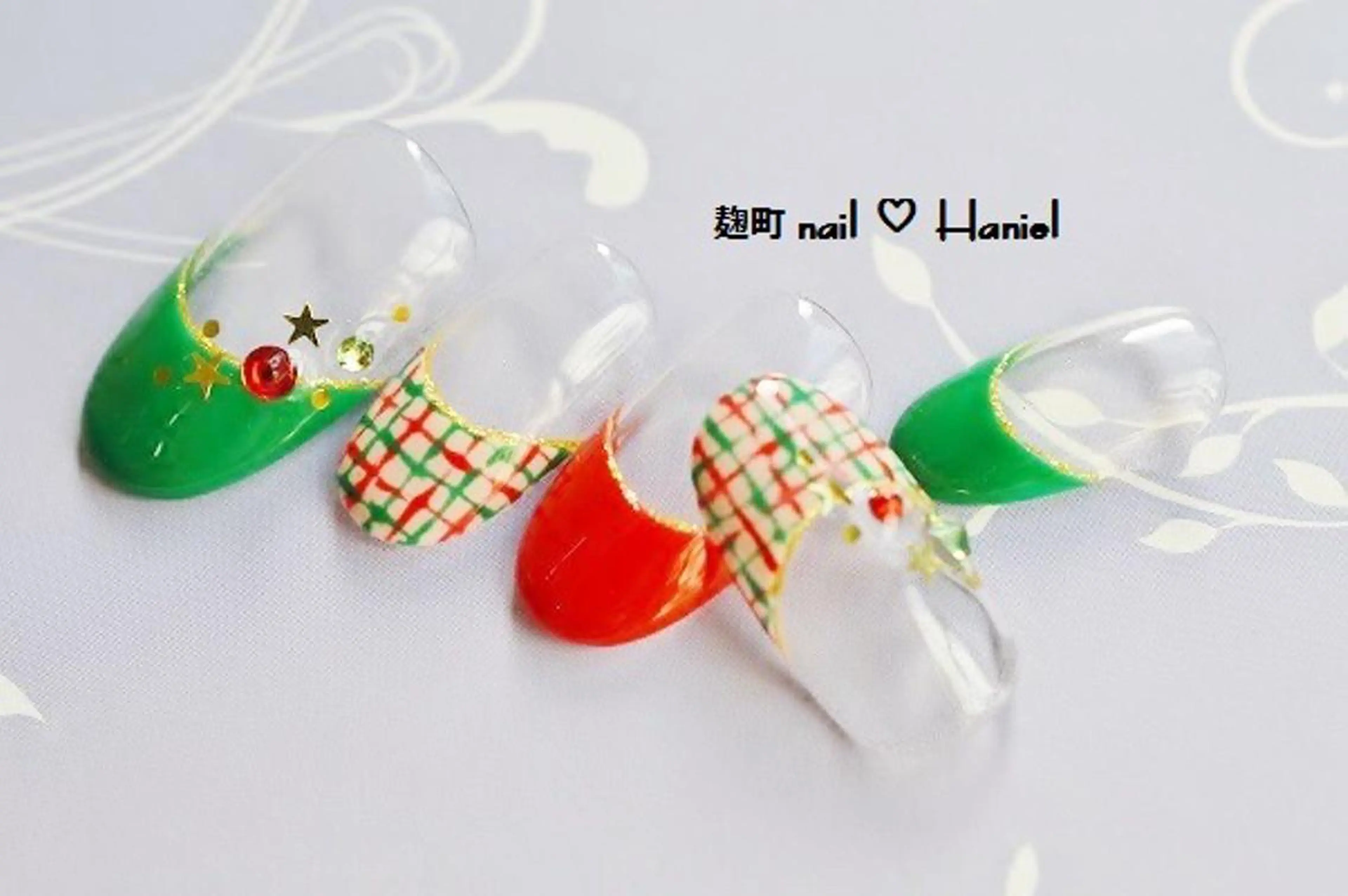 ネイル アートネイル ジェルネイル パラジェル 冬ネイル クリスマス nail Haniel所属・半蔵門サロンハニエル 魅神 ちよのネイルデザイン