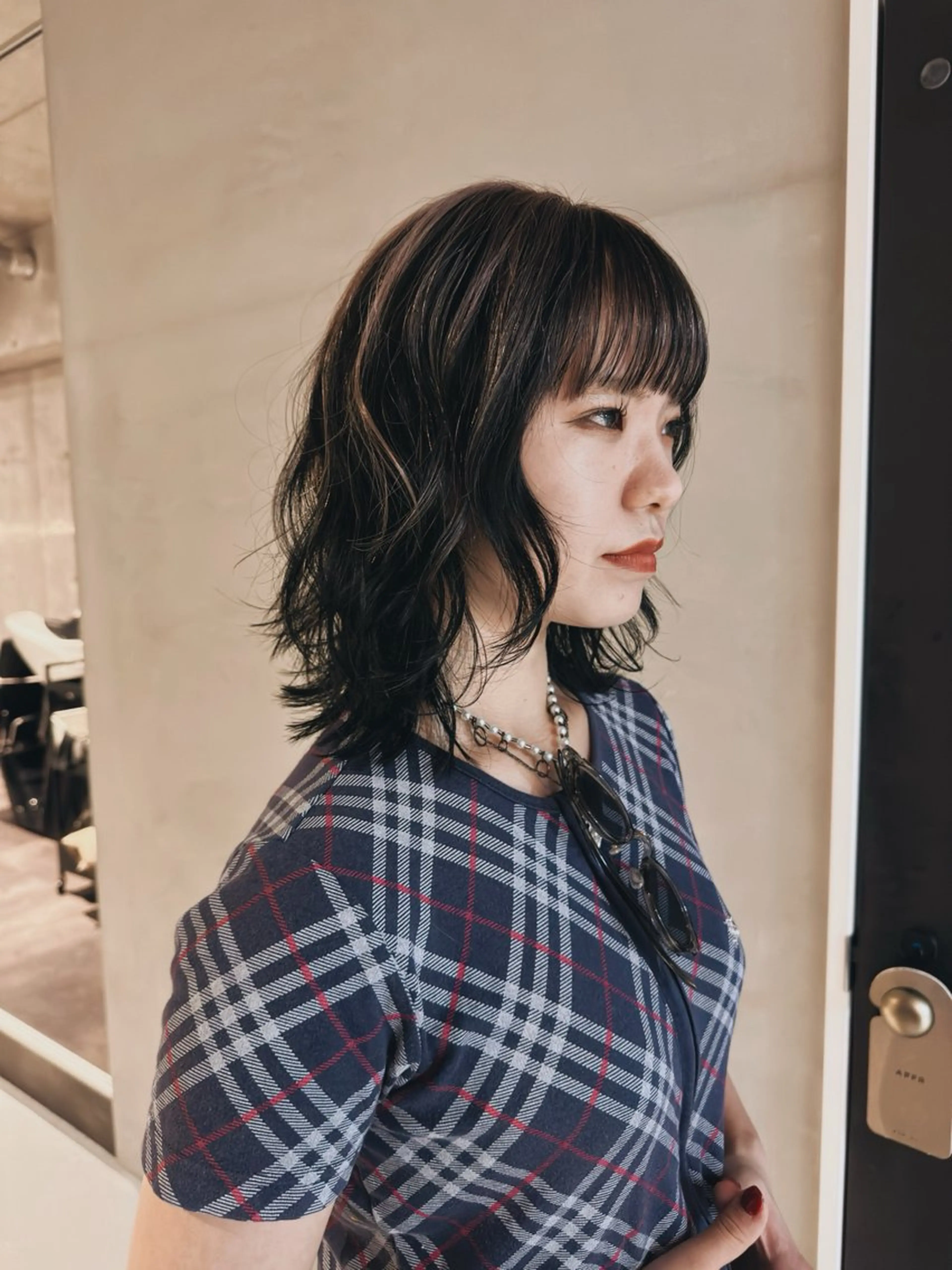 ミディアム ヘアカラー トリートメント 前野 日奈/ ナチュカラー/パーマのヘアスタイル