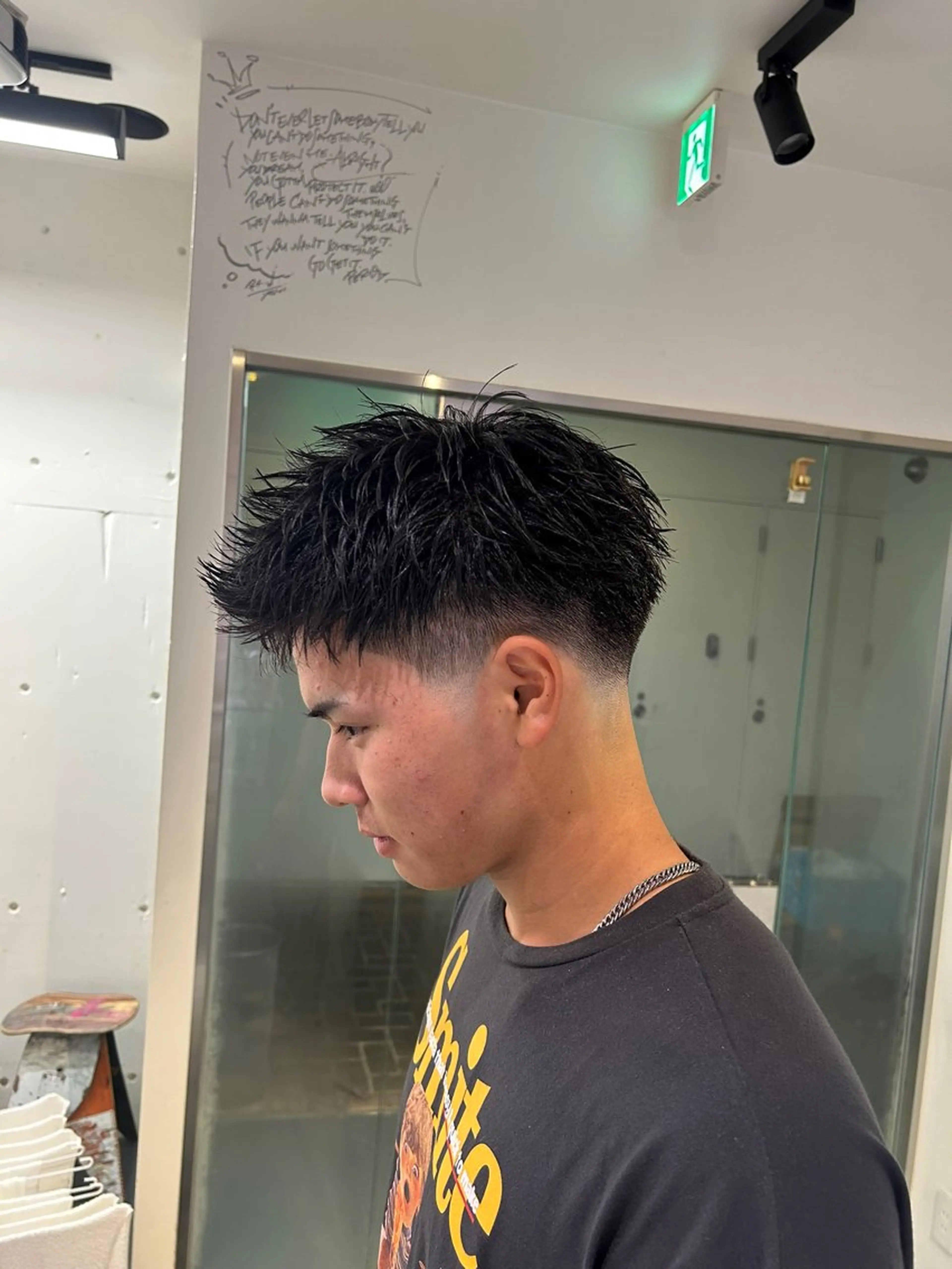 ショート メンズ アップバング フェードカット ショートヘア カット stimulus所属・stimulus/ HAYATOのヘアスタイル