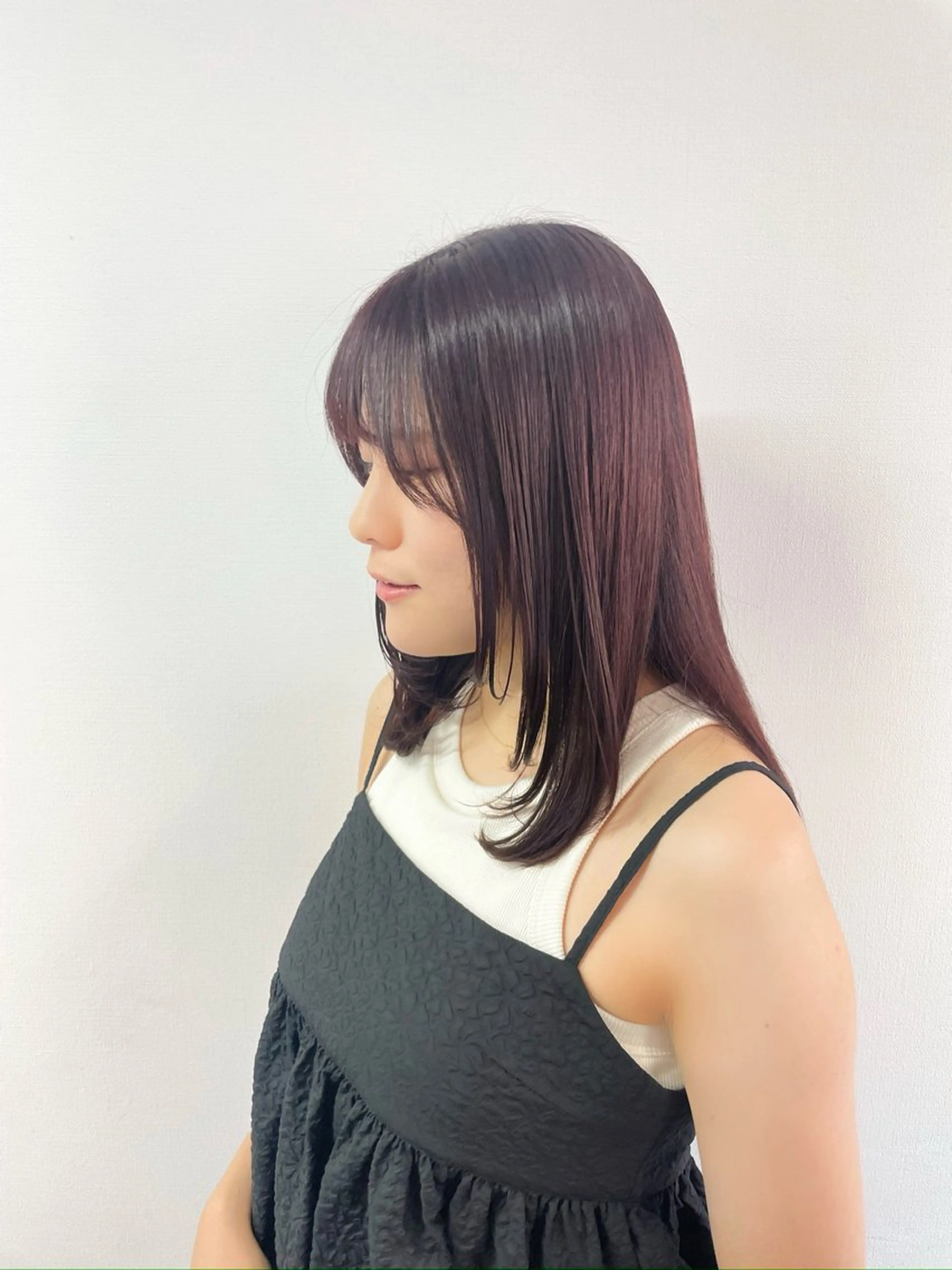 セミロング カラー カット ヘアカラー 野町好花 レイヤー/パーマのヘアスタイル