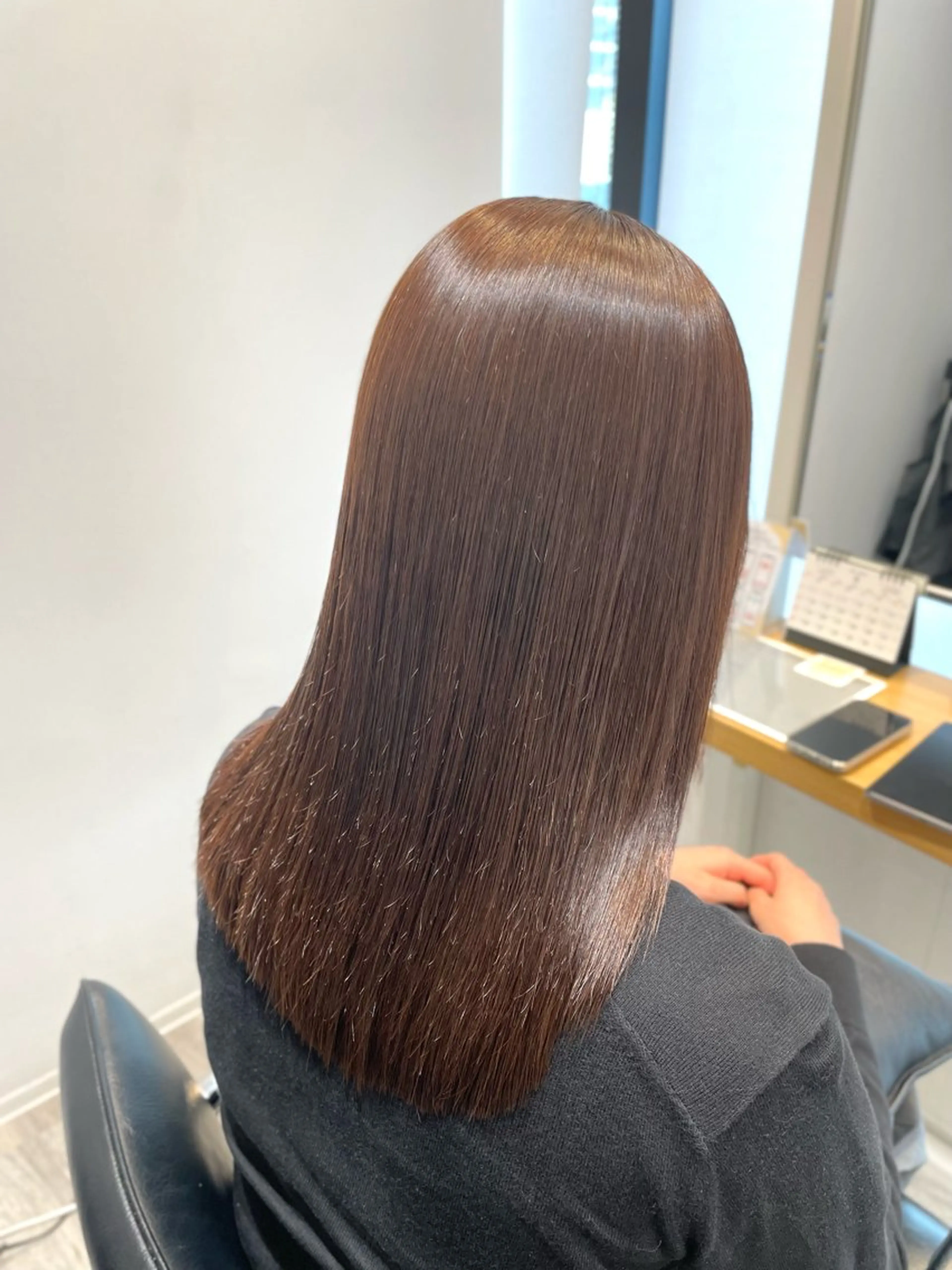 セミロング 縮毛矯正 Jr.stylist 彩乃のヘアスタイル