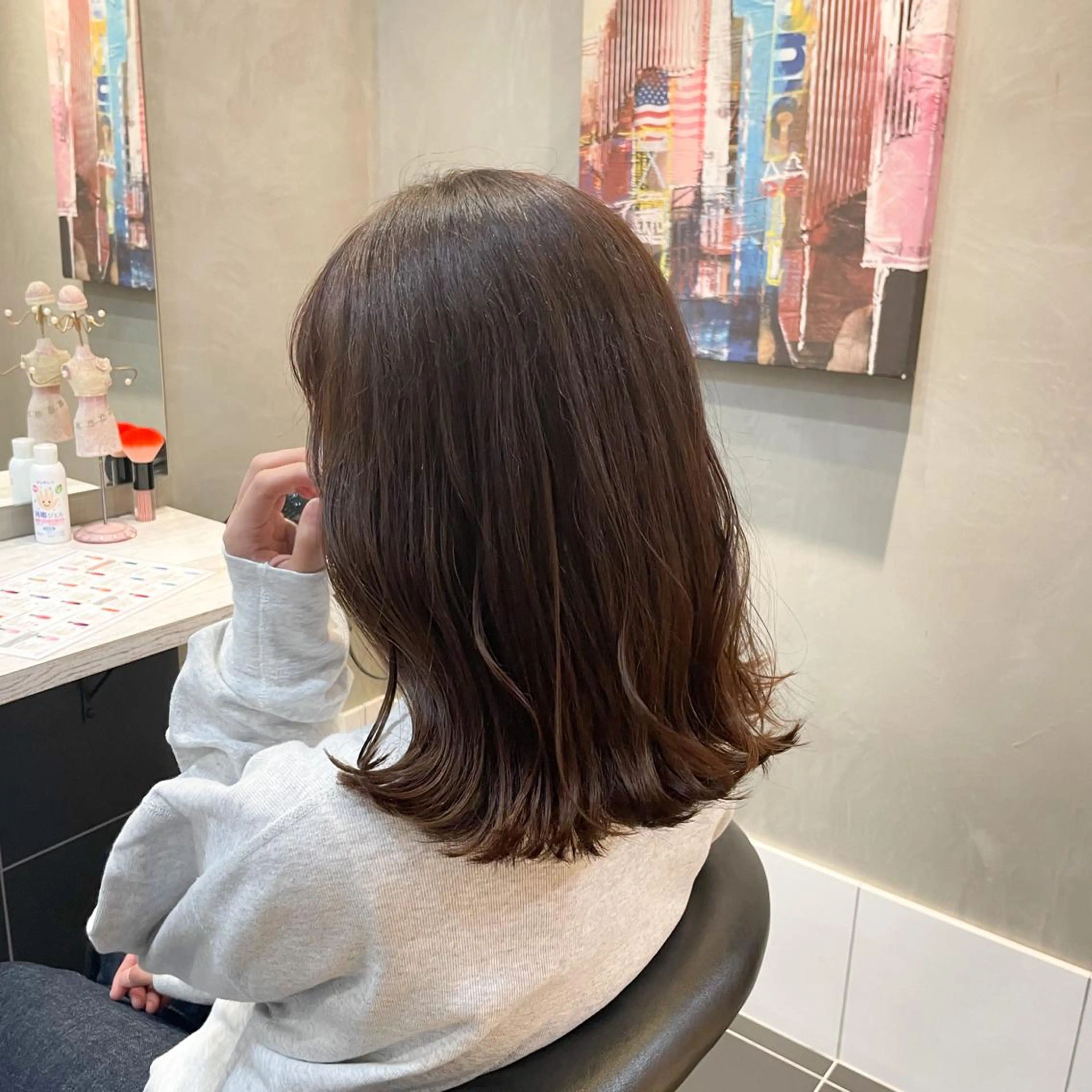 ミディアム ヘアアレンジ 顔周りカット ヘアカラー HARUKI MINATO Japan SENDAI所属・🌈【透明感・韓国 ヘア】がっきー🌈のヘアスタイル