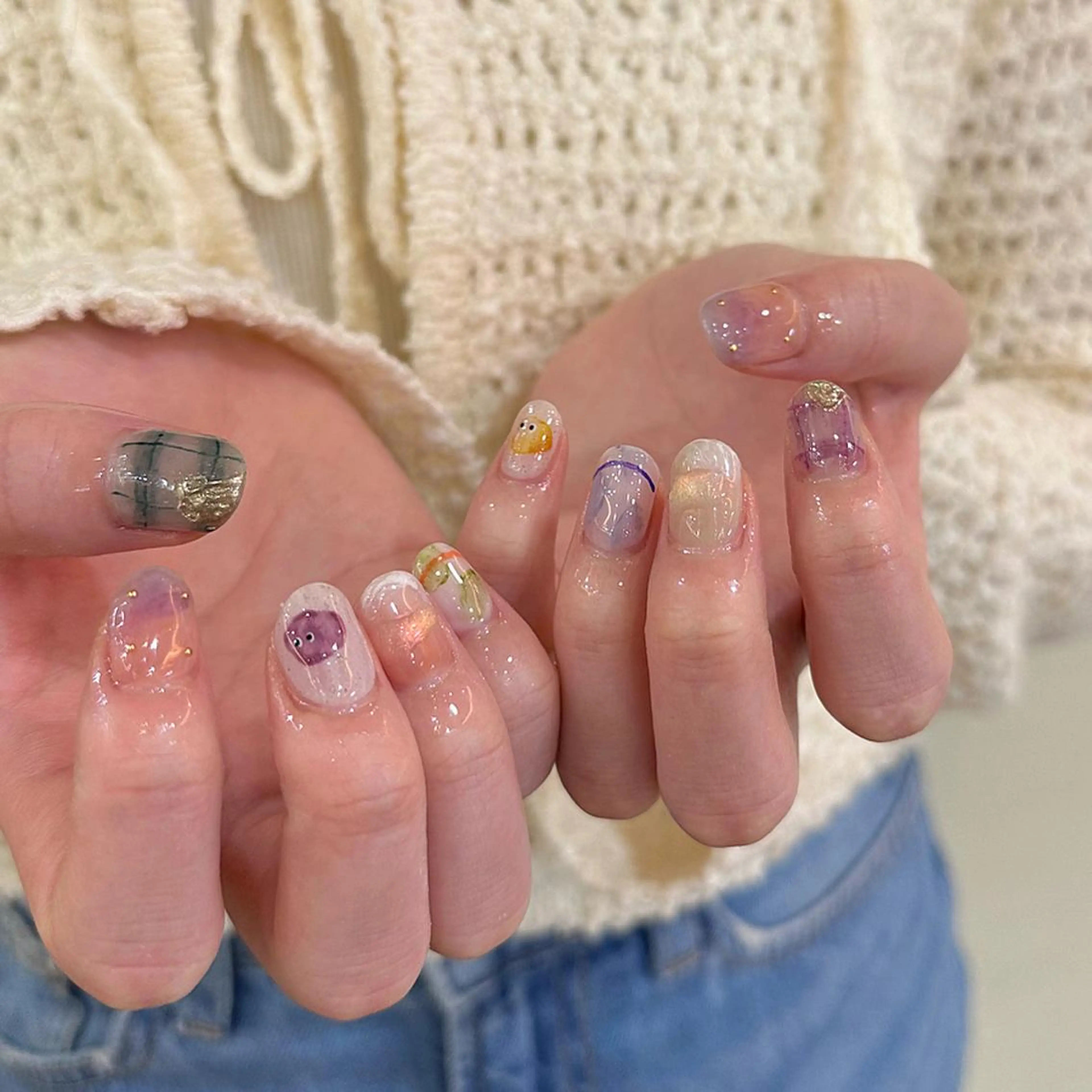 ネイル ハンドネイル 𝕄𝕚𝕪𝕦🤍 自由が丘⌇パラジェルのネイルデザイン