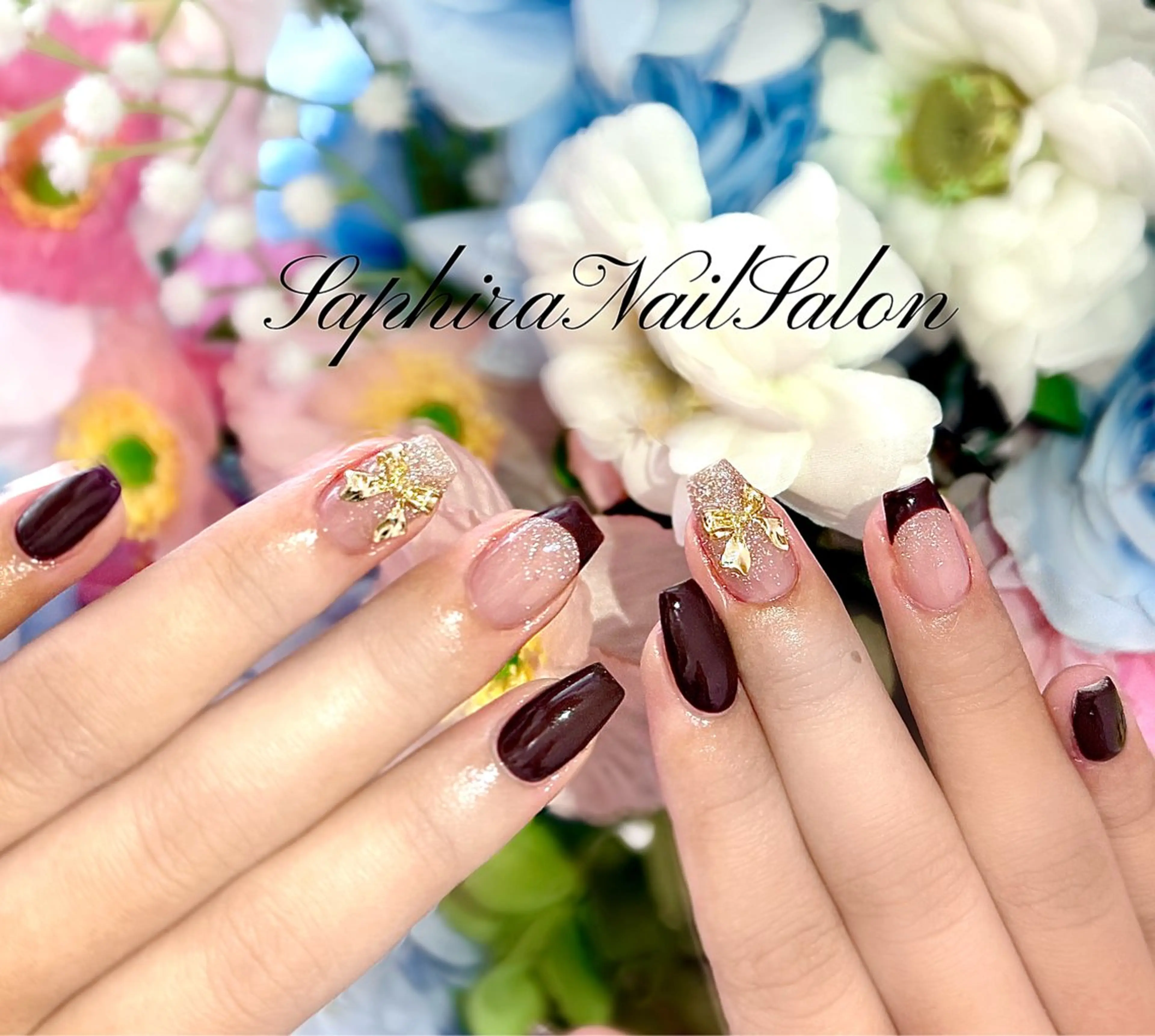 カラー ハンドネイル Saphiraネイル サロン錦糸町のネイルデザイン
