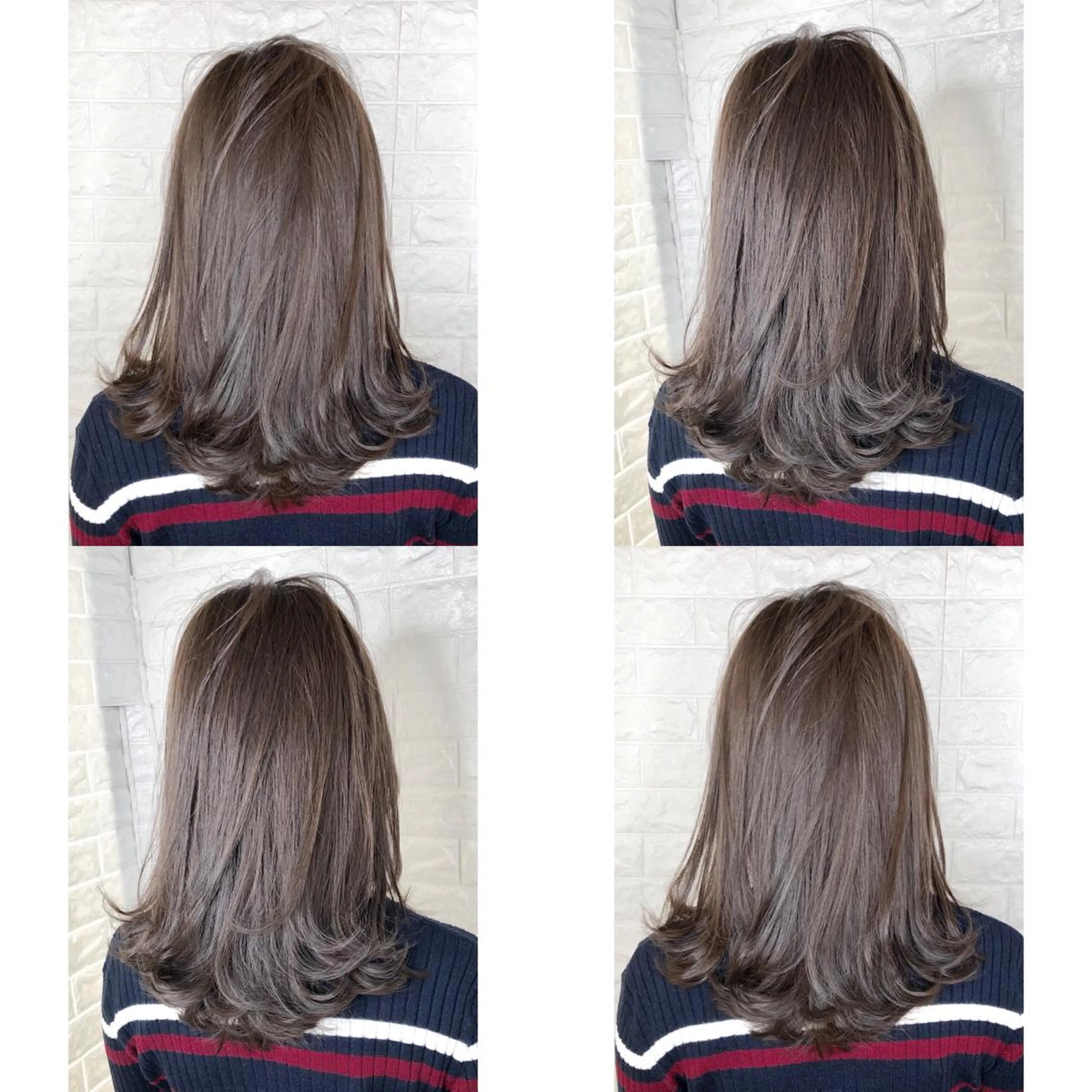 ミディアム カラー アッシュ アッシュグレー アッシュグレージュ ブリーチ 透明感カラー KIZU 髪質改善 オカルト怪談のヘアスタイル