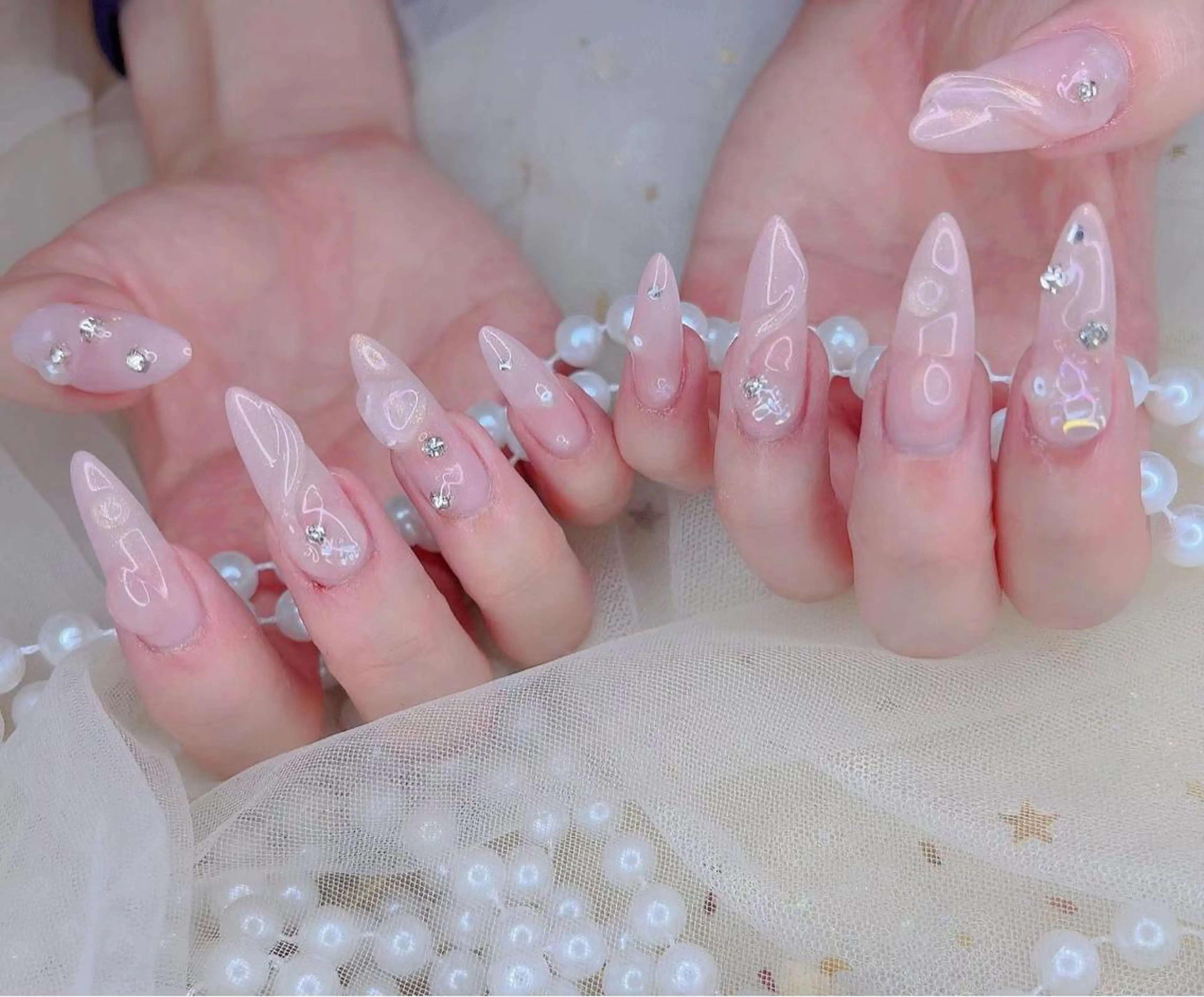 ネイル クリアネイル ピンク Babarla nailのネイルデザイン
