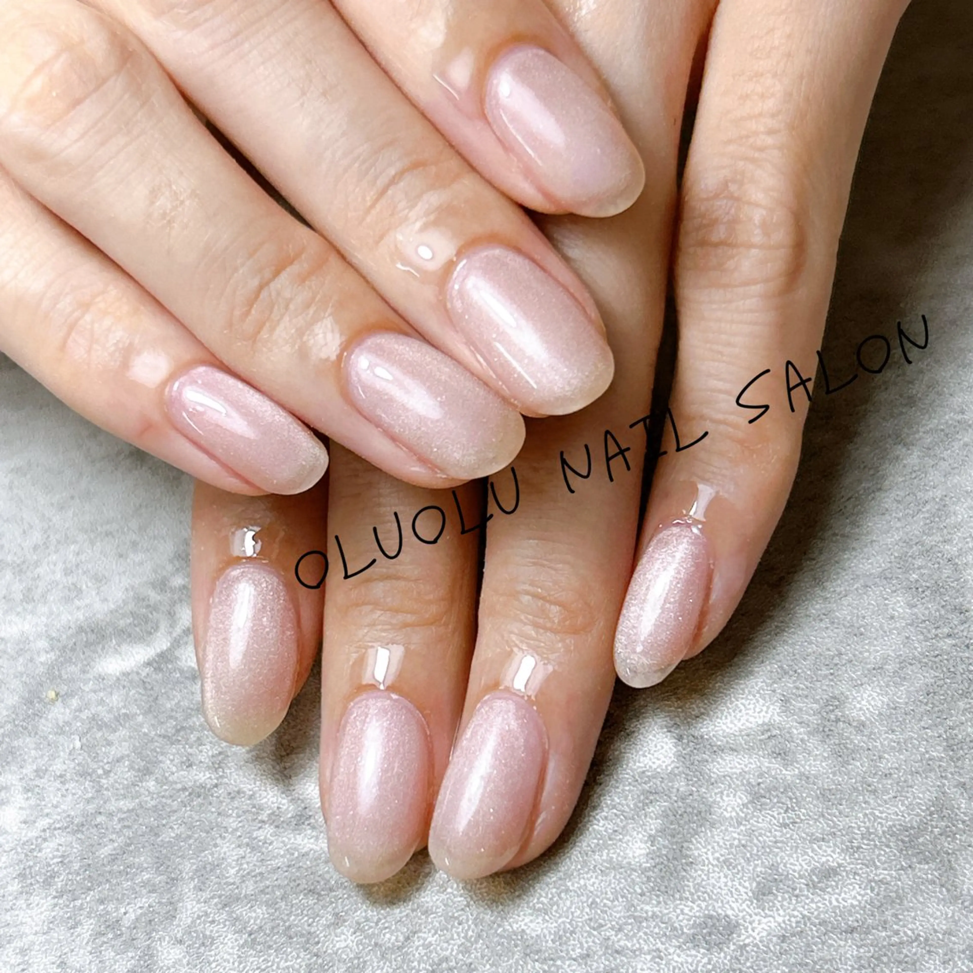 ネイル ブルー マグネットネイル オフィスネイル 黄色 oluolu nailsalonのネイルデザイン