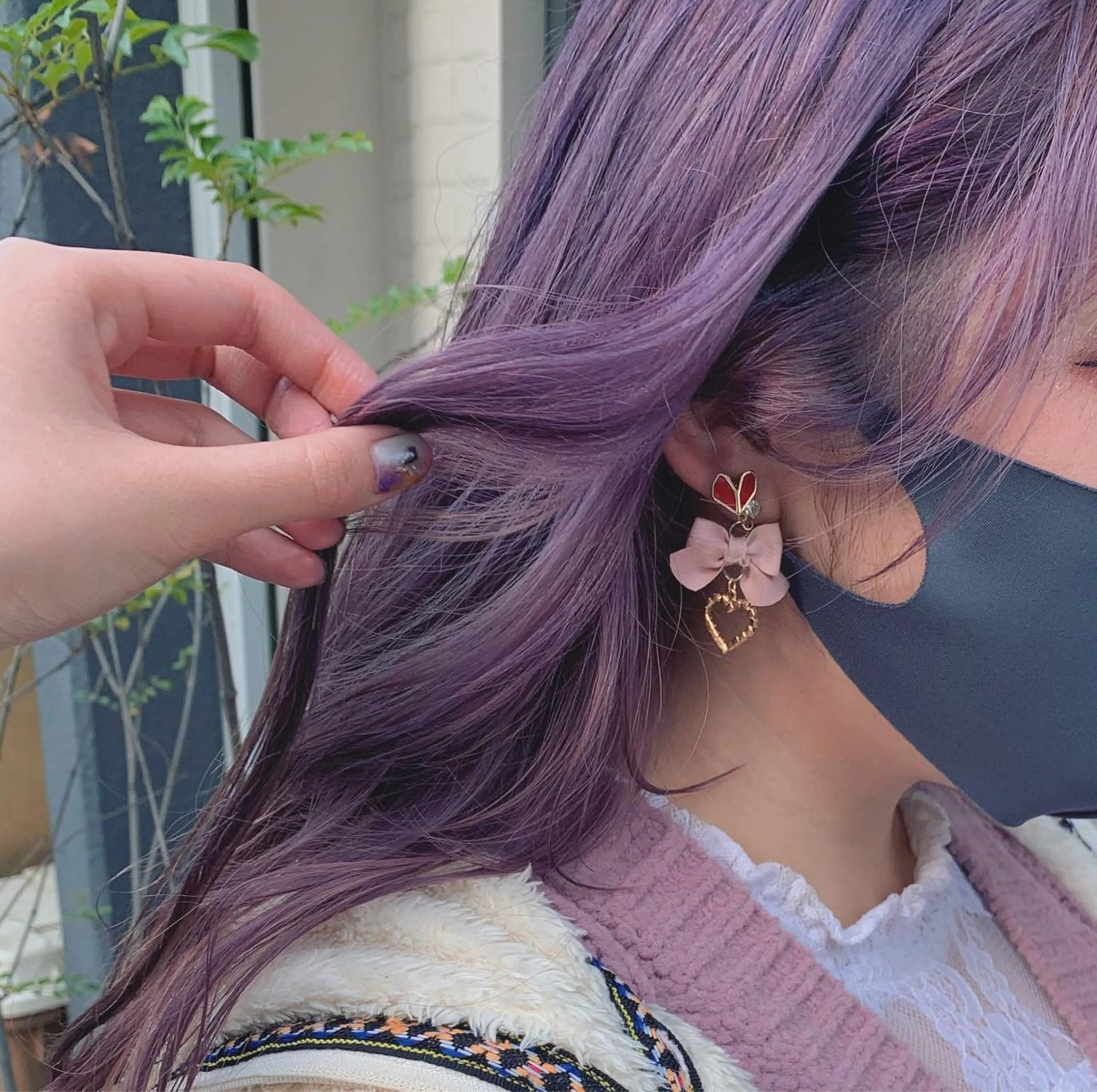 ロング カラー ブリーチ ラベンダーカラー ピンクカラー ピンクラベンダー ﾖｼﾅｶﾞﾏﾕ🦕 透明感カラーのヘアスタイル