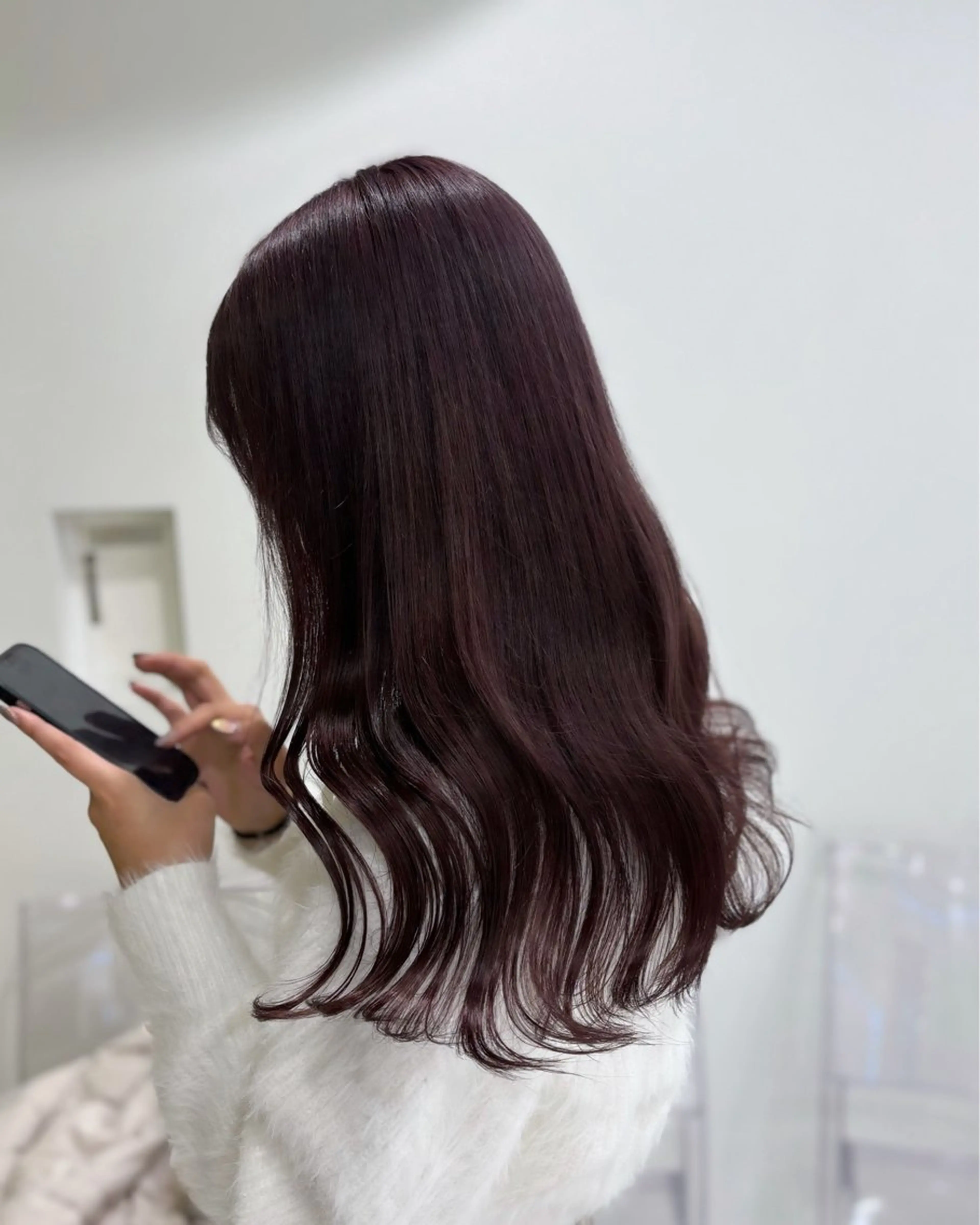 セミロング カラー ヘアカラー トリートメント ヘアセット 🩵韓国レイヤー× 寒色カラー🩵のヘアスタイル