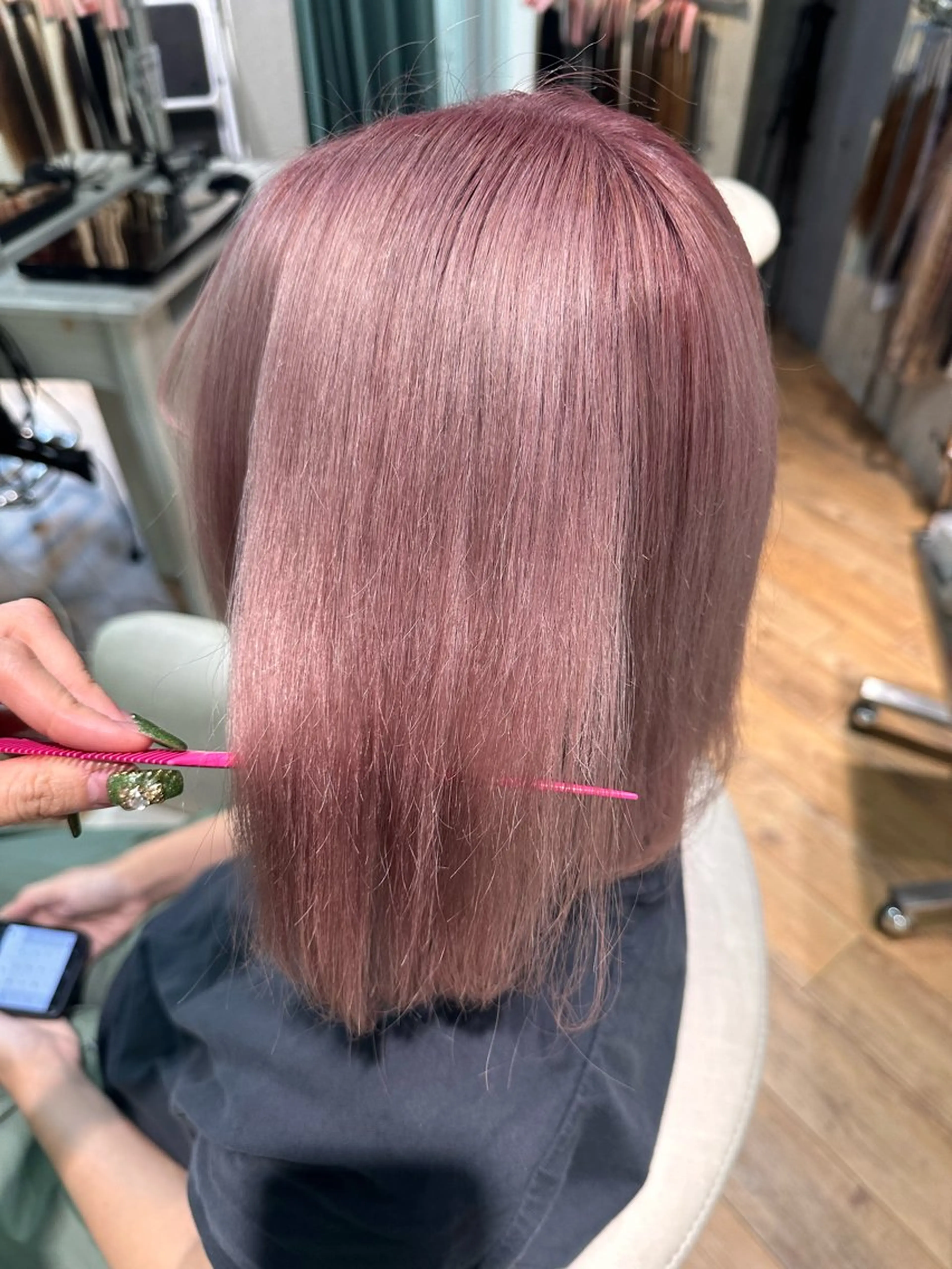 ショート カラー ピンクカラー ヘアカラー トリートメント 🧸プルエクステ❤︎ ネイルKAO🧸のヘアスタイル