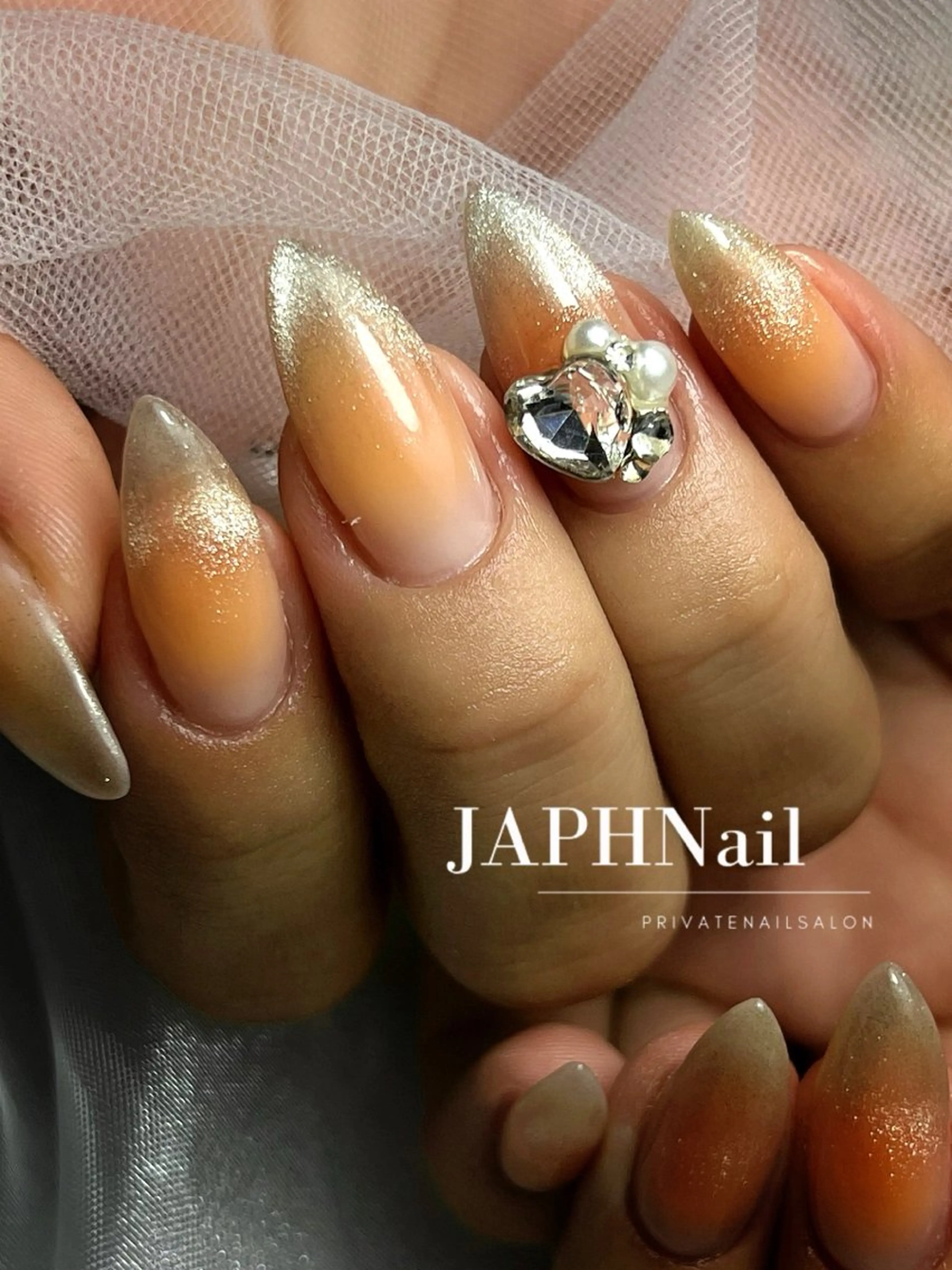 ネイル チークネイル マグネットネイル 春ネイル ハンドネイル NailSalon /JAPHのネイルデザイン