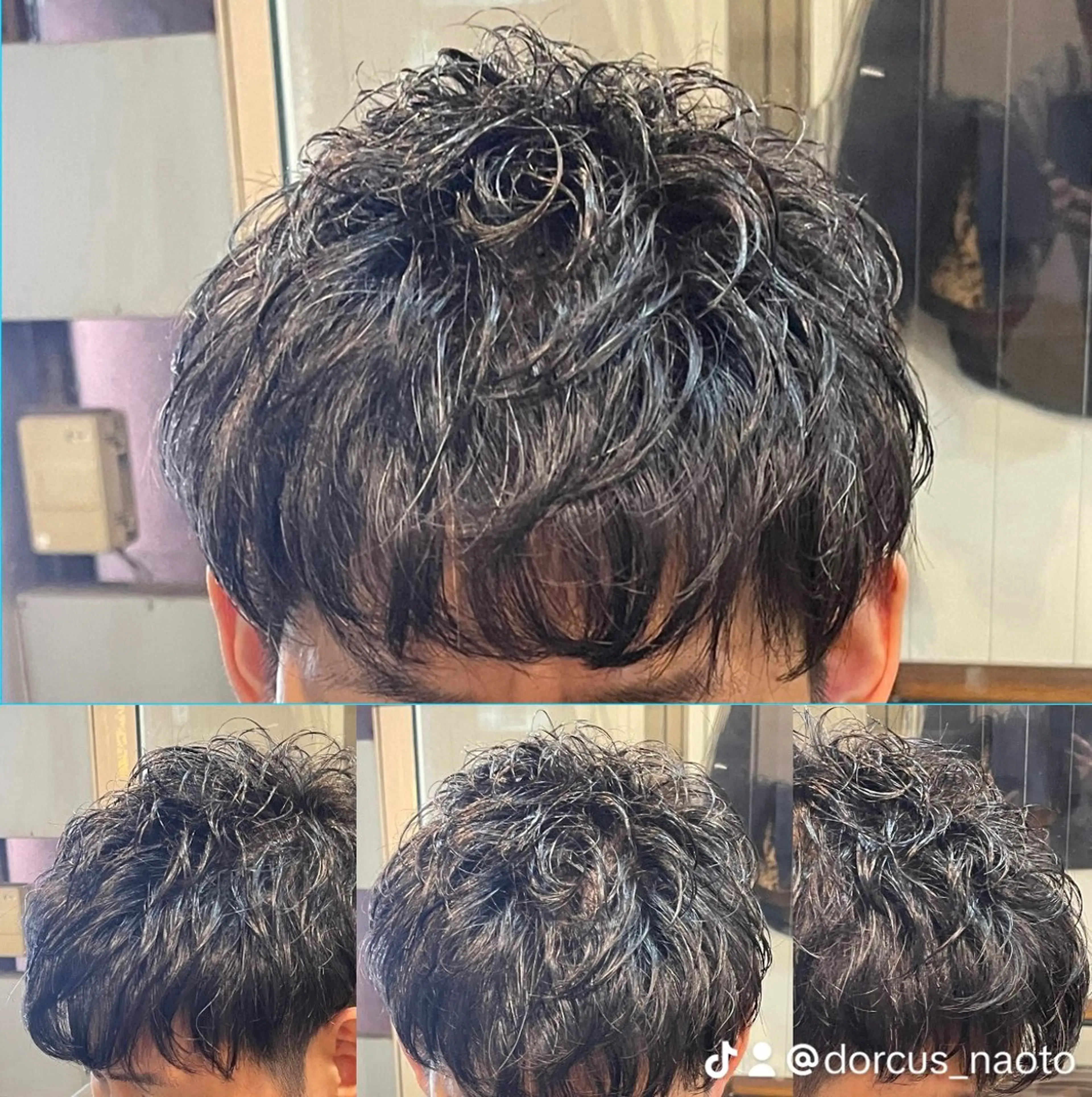 ショート パーマ メンズ フェードカット ツーブロック 渡邉 直登のヘアスタイル