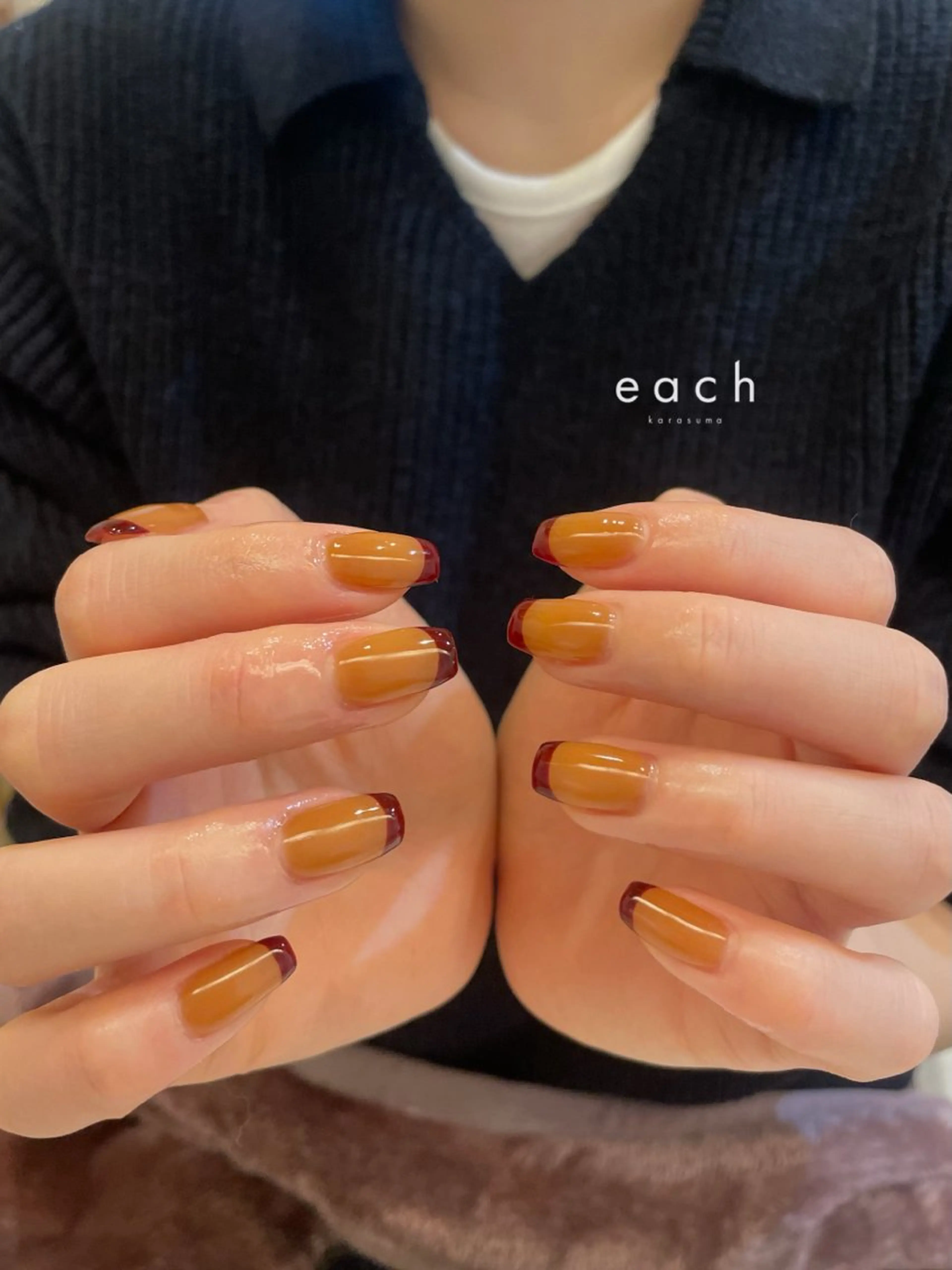 ネイル ブラウン ハンドネイル each lucaのネイルデザイン