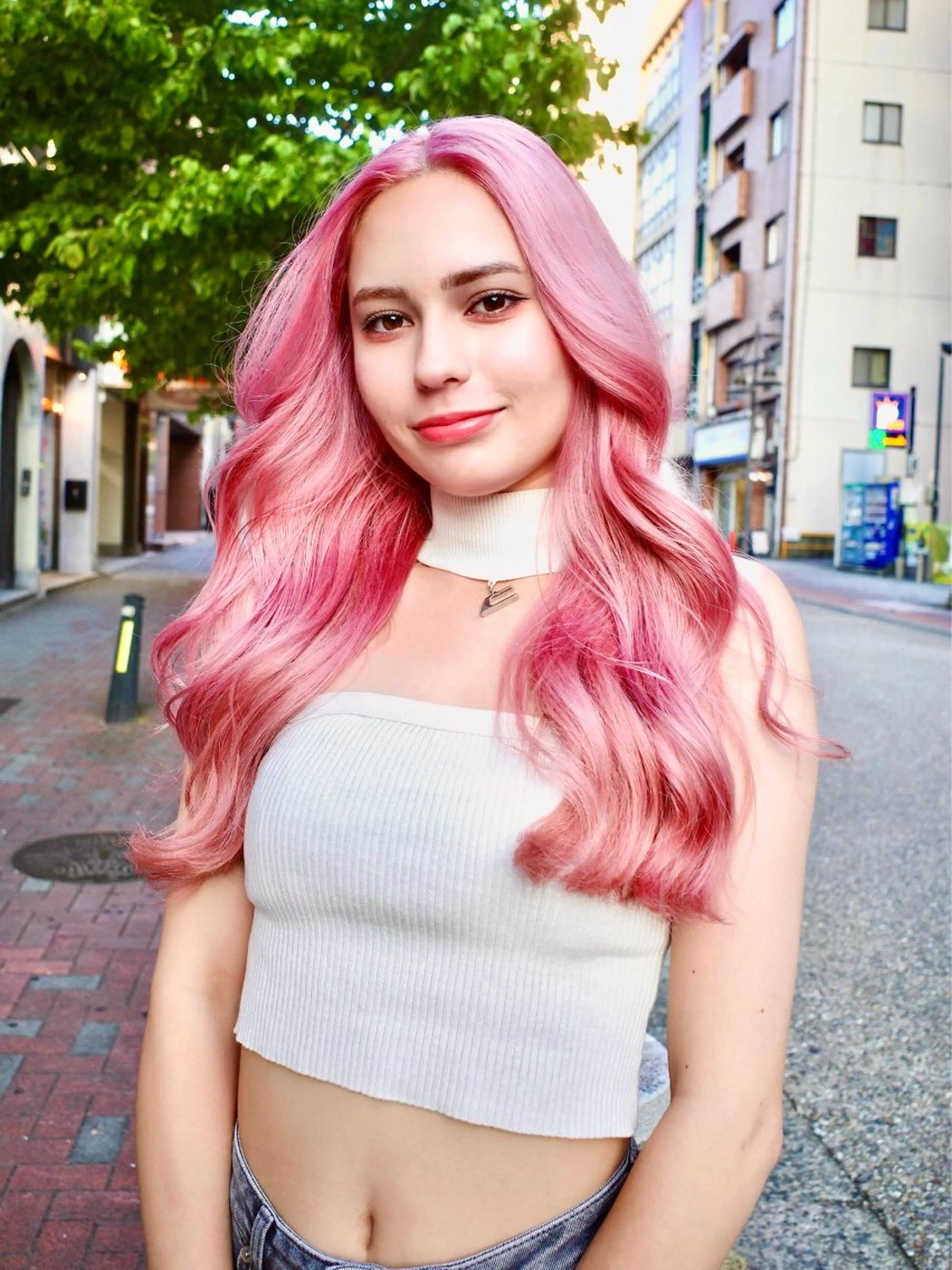 ロング カラー ピンクカラー ヘアカラー トリートメント ハイトーン/ウルフ/ レイヤー/Asukaのヘアスタイル