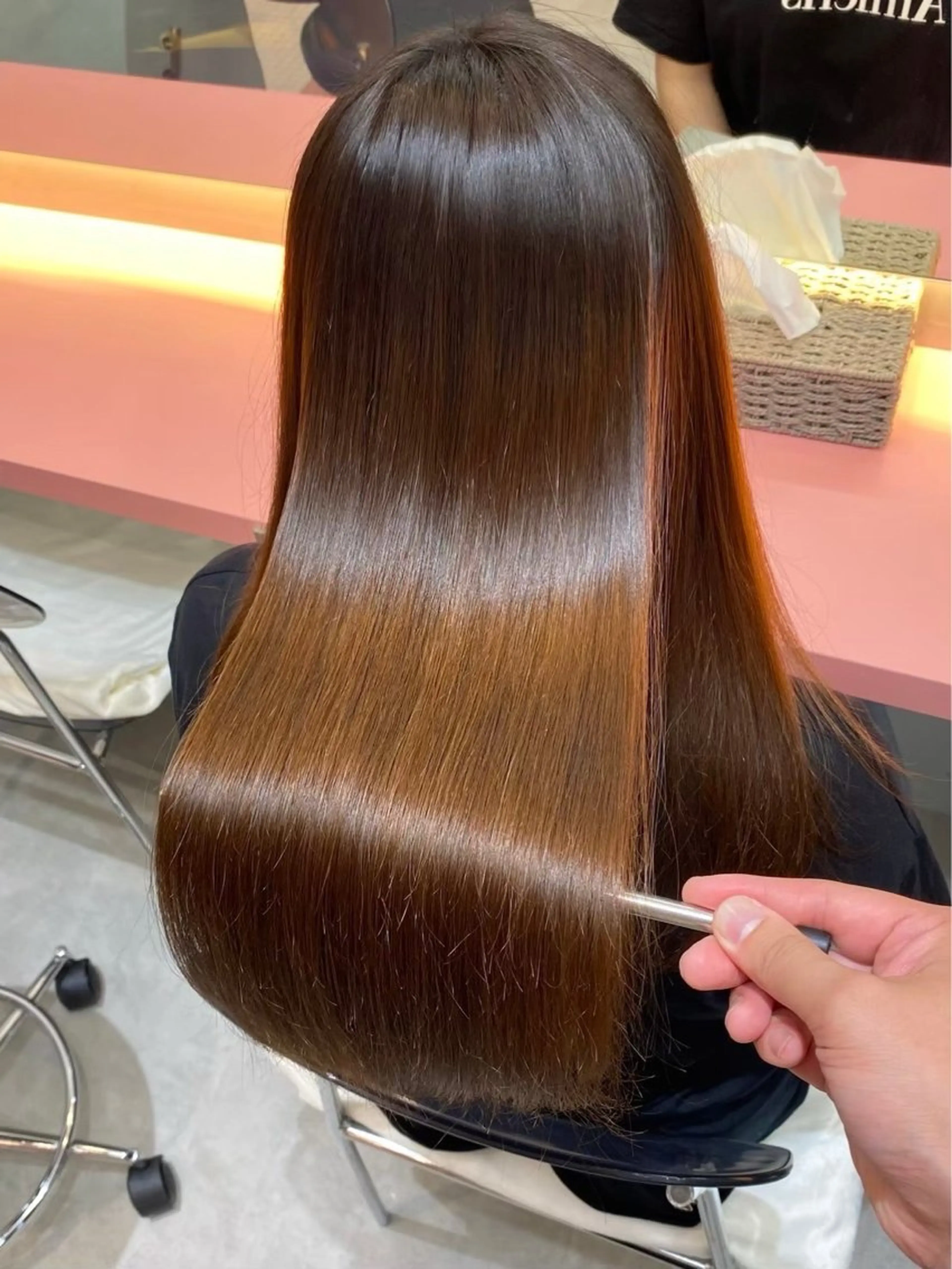 ロング 縮毛矯正 トリートメント みわ ゆいなのヘアスタイル
