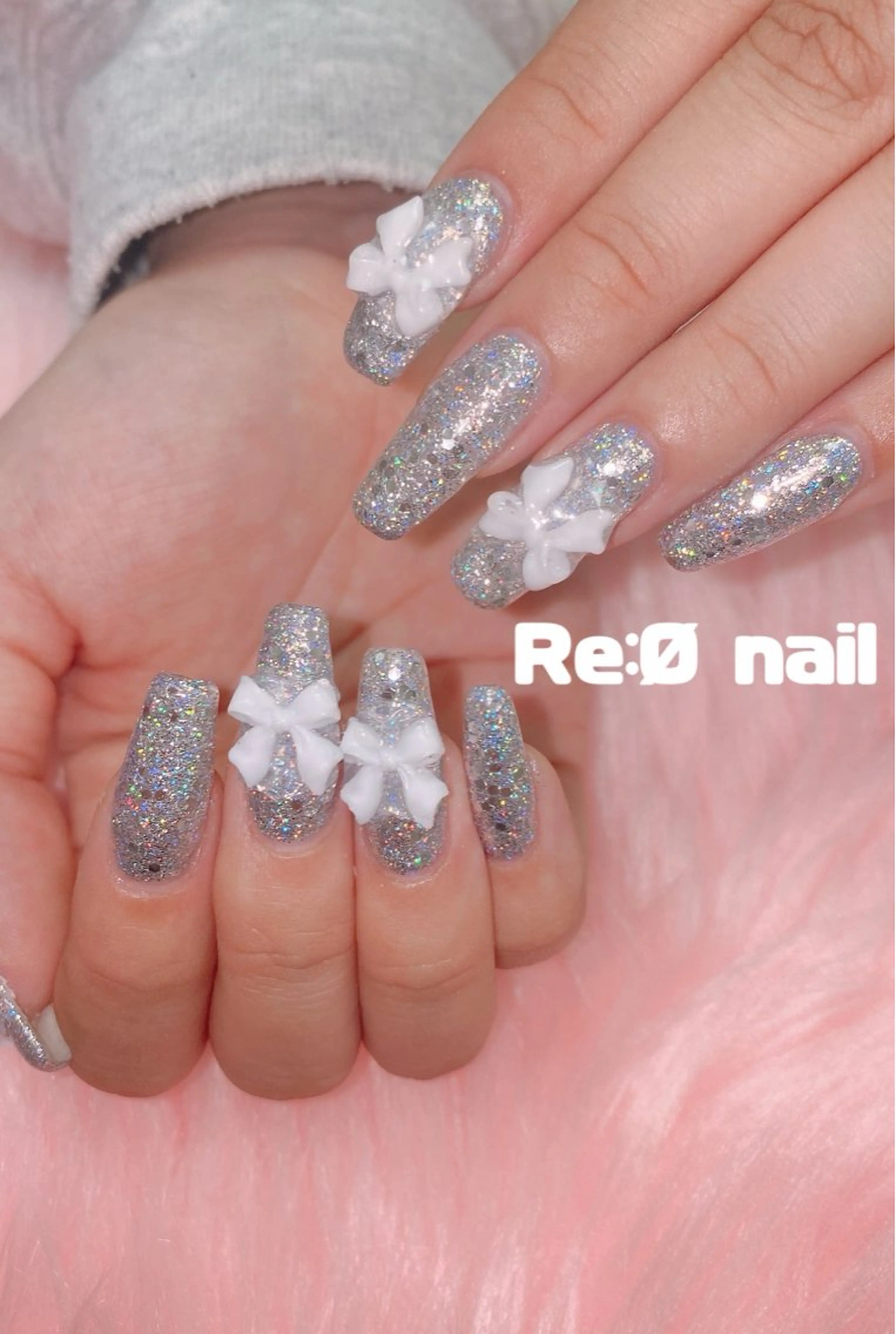 ネイル シルバー ハンドネイル Re:Ø nail 🩵TSUJIのネイルデザイン
