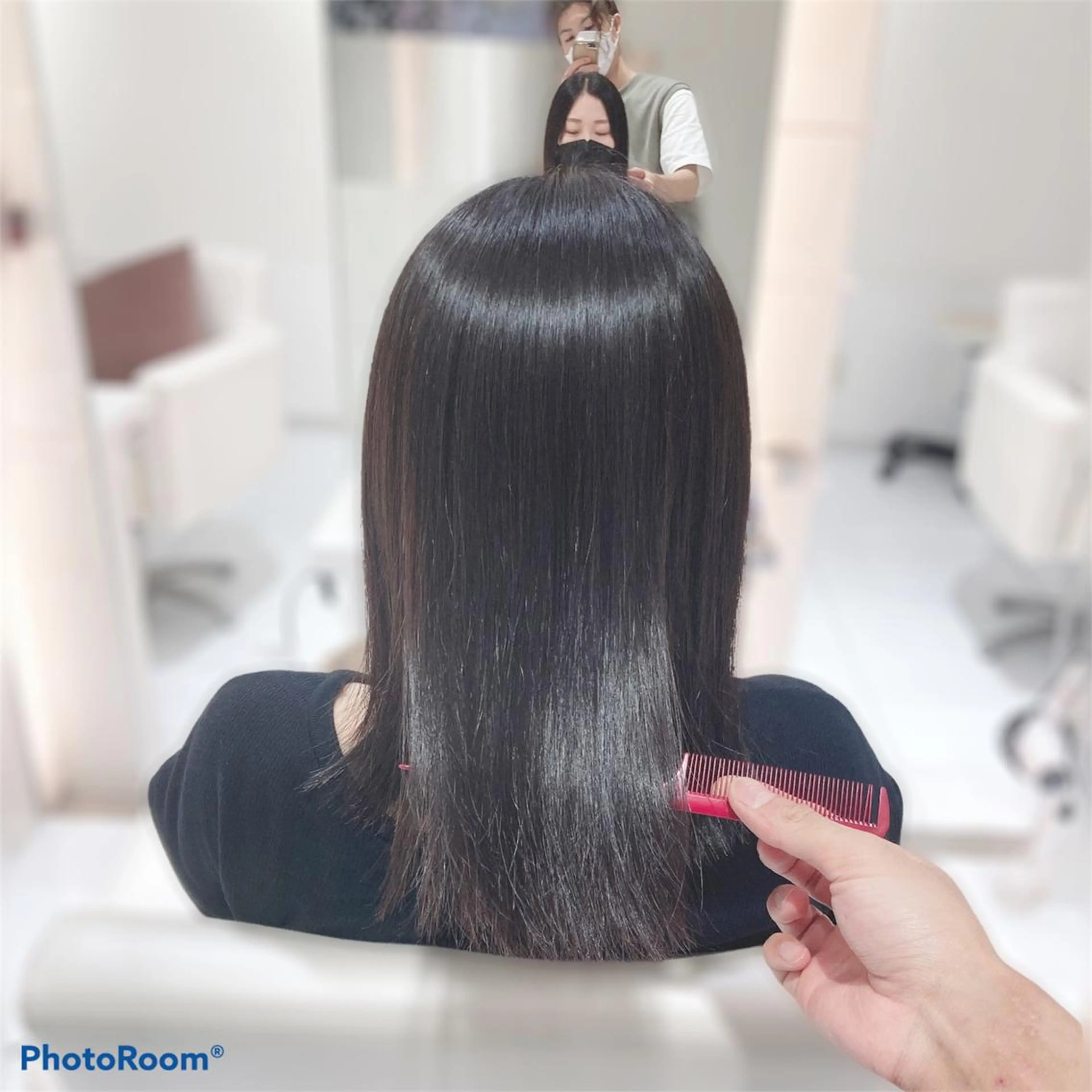 セミロング 絹髪に小顔レイヤー KASHIのヘアスタイル