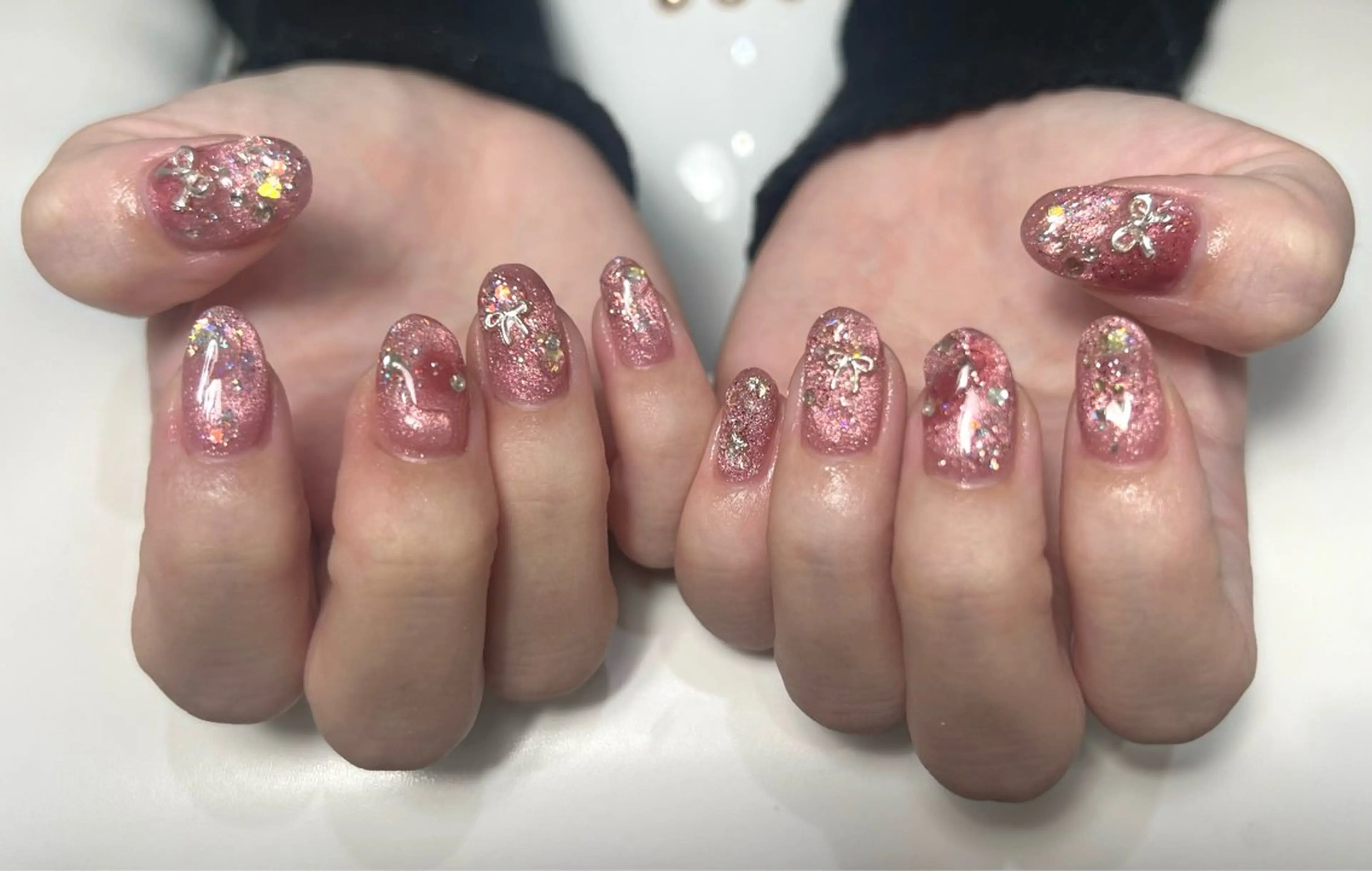 ネイル マグネットネイル 持ち込み ニュアンスネイル ハンドネイル アトリエハーロウ所属・アトリエハーロウ sakuraのネイルデザイン