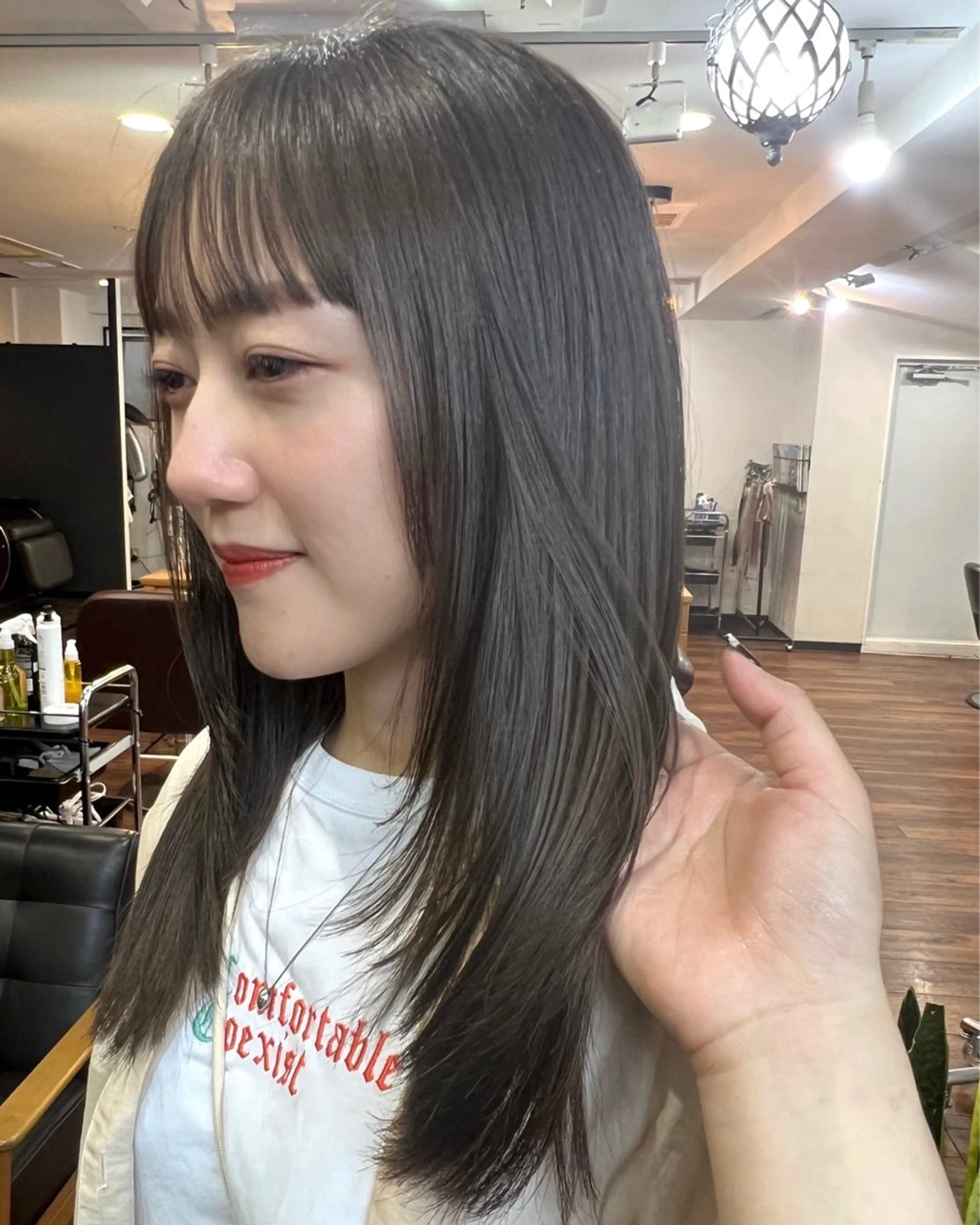 セミロング カラー ベージュカラー オリーブベージュ トリートメント ヘアカラー 韓国ヘア 🎀華澄のヘアスタイル