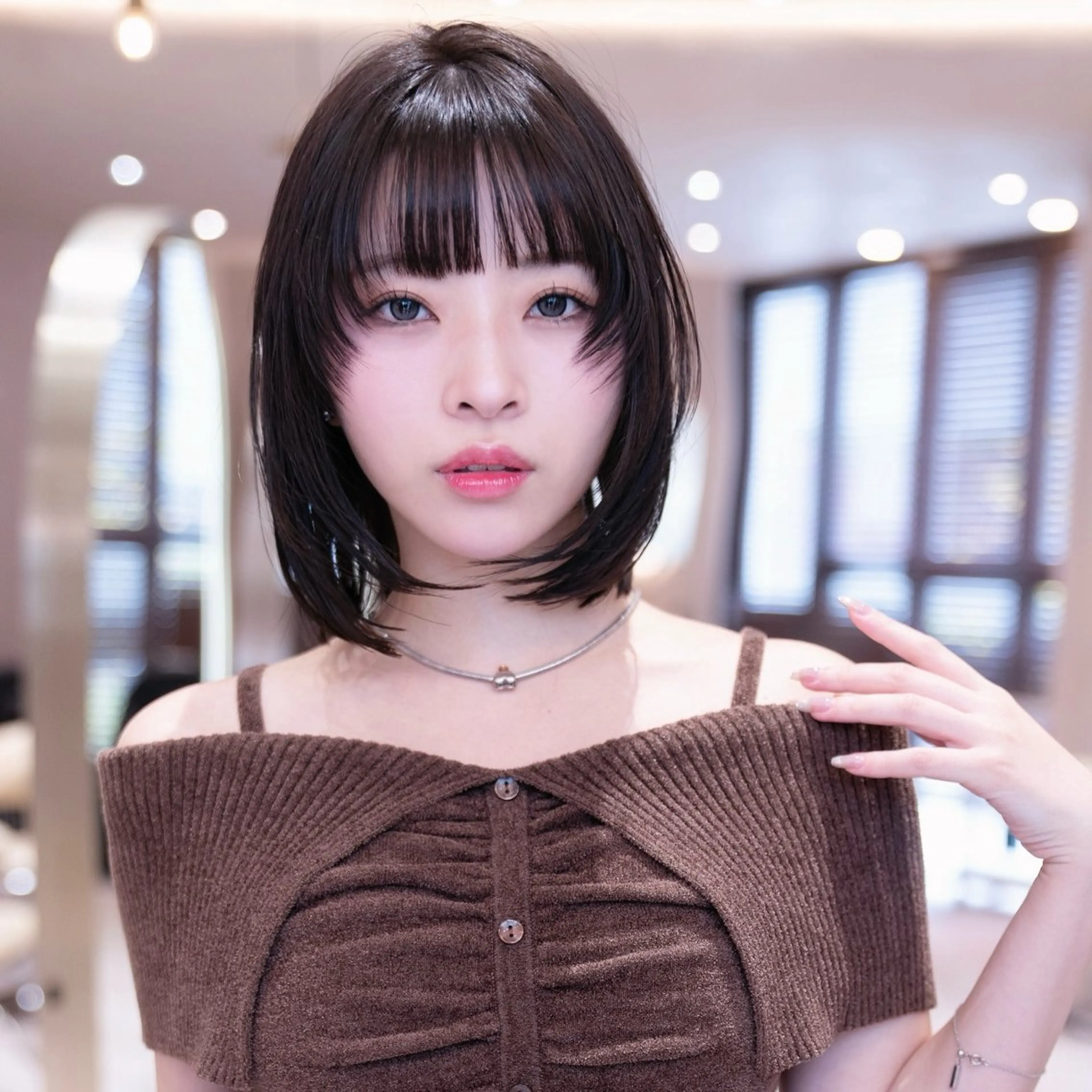 ミディアム ボブ 髪質改善 レイヤーカット トリートメント カット ヘアカラー トリートメント driP. by HAVANA原宿所属・原宿/韓国/髪質改善 /レイヤー/ボブのヘアスタイル