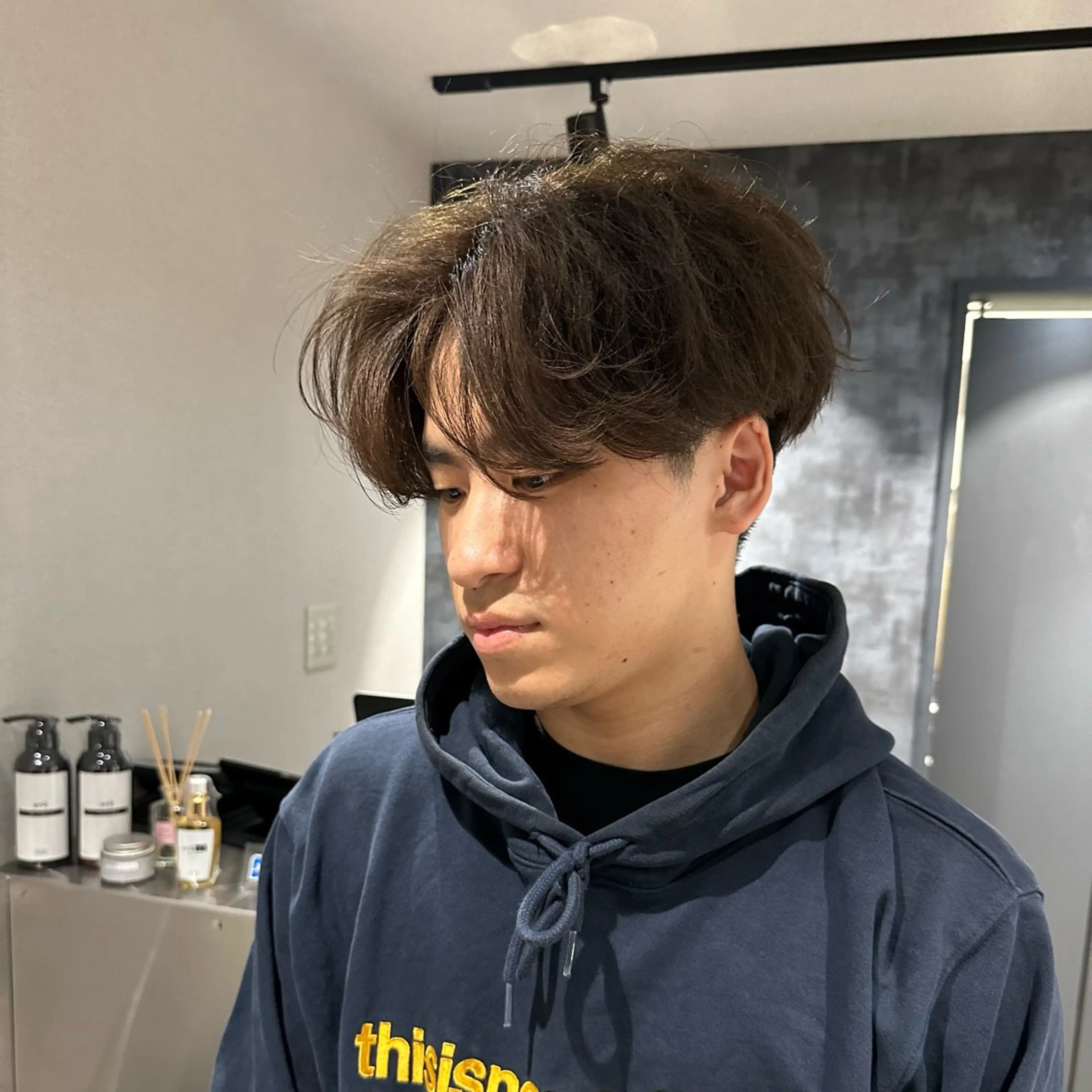 ショート メンズ カット ヘアカラー 💈センターパート パーマ特化💈雄太のヘアスタイル