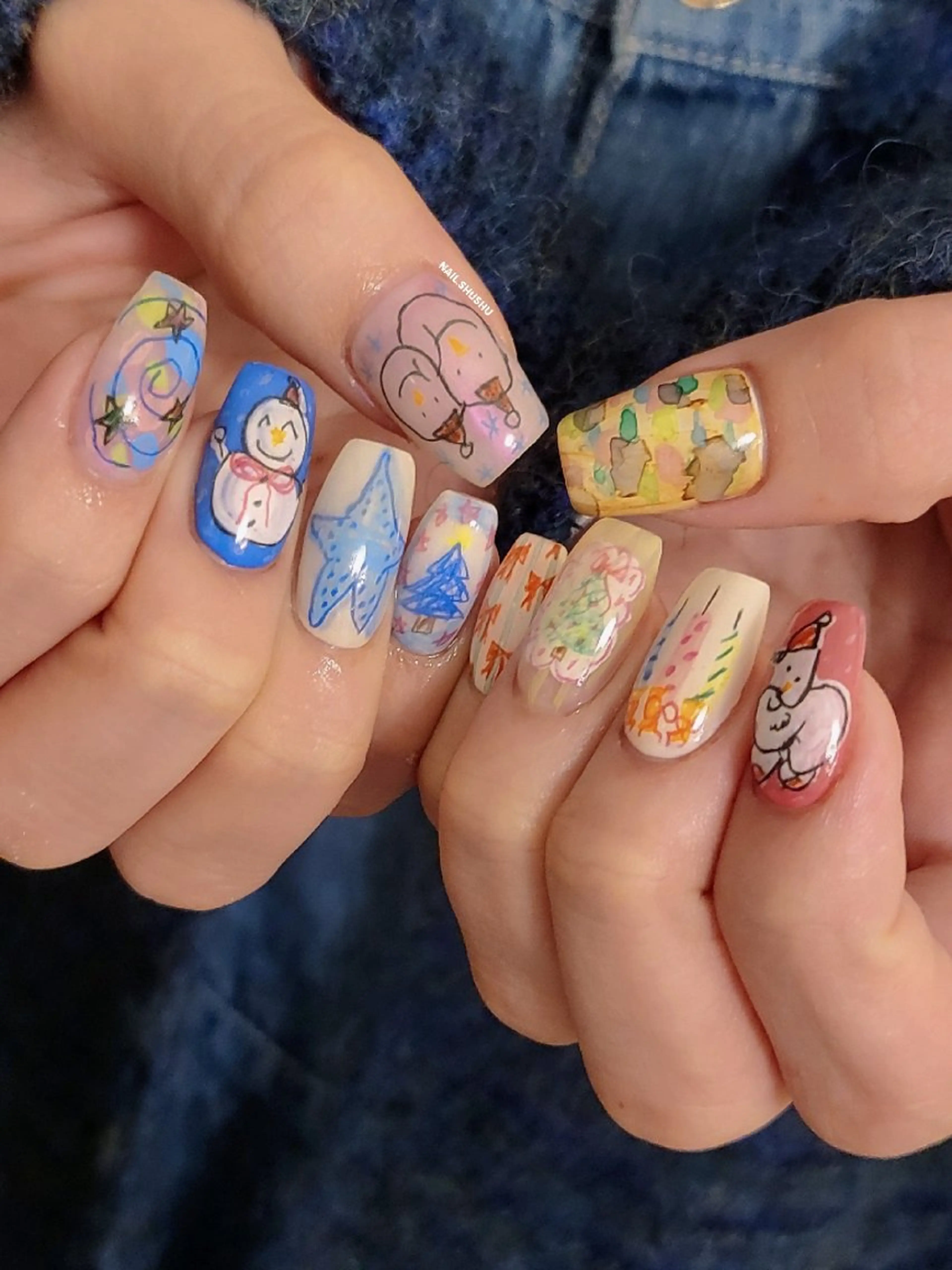 ネイル ハンドネイル 3dパーツ/流行り 👧shushu❤️のネイルデザイン
