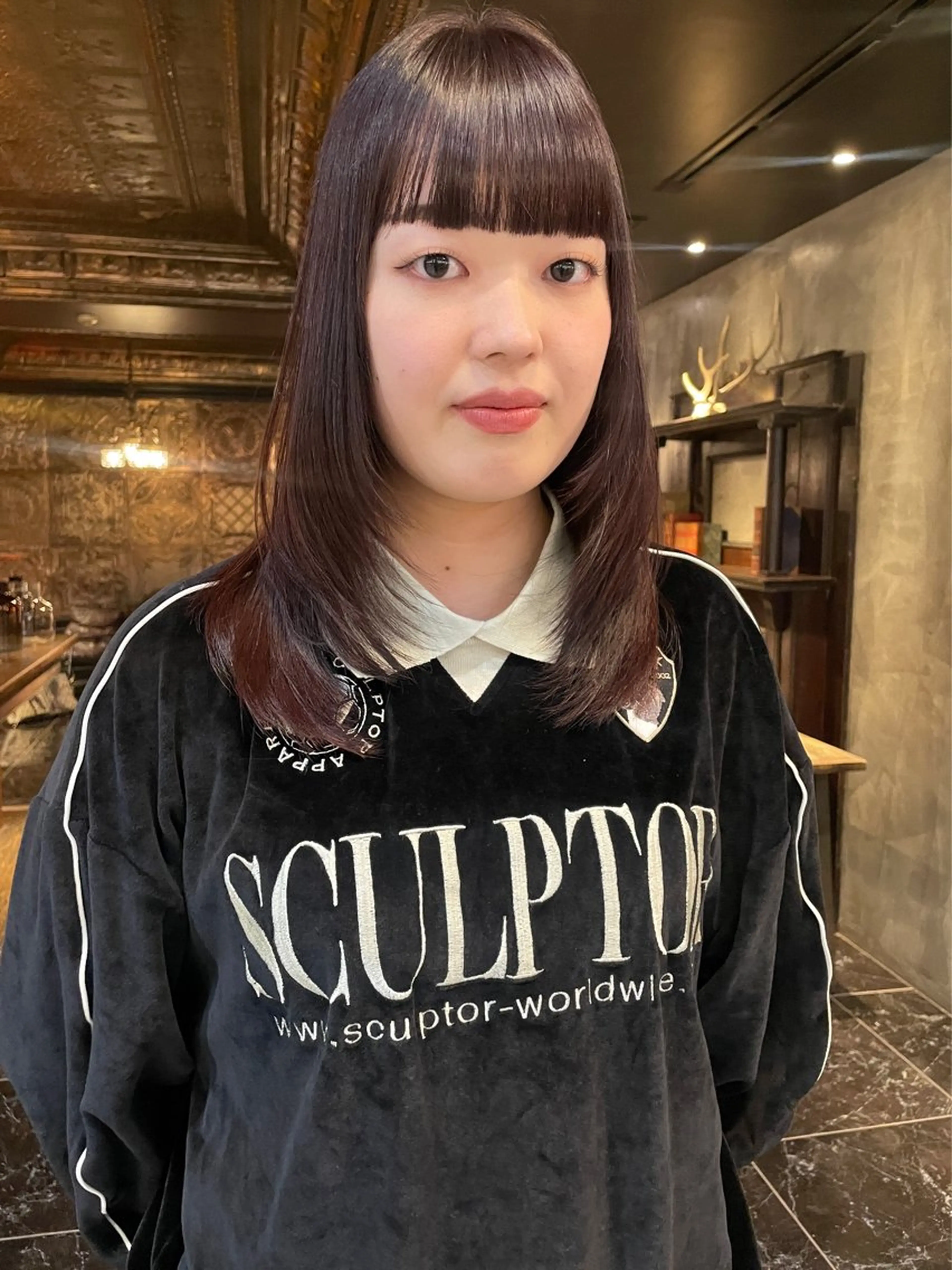 ミディアム カラー カット ヘアカラー トリートメント レイヤー/ 透明感カラー/マドカのヘアスタイル