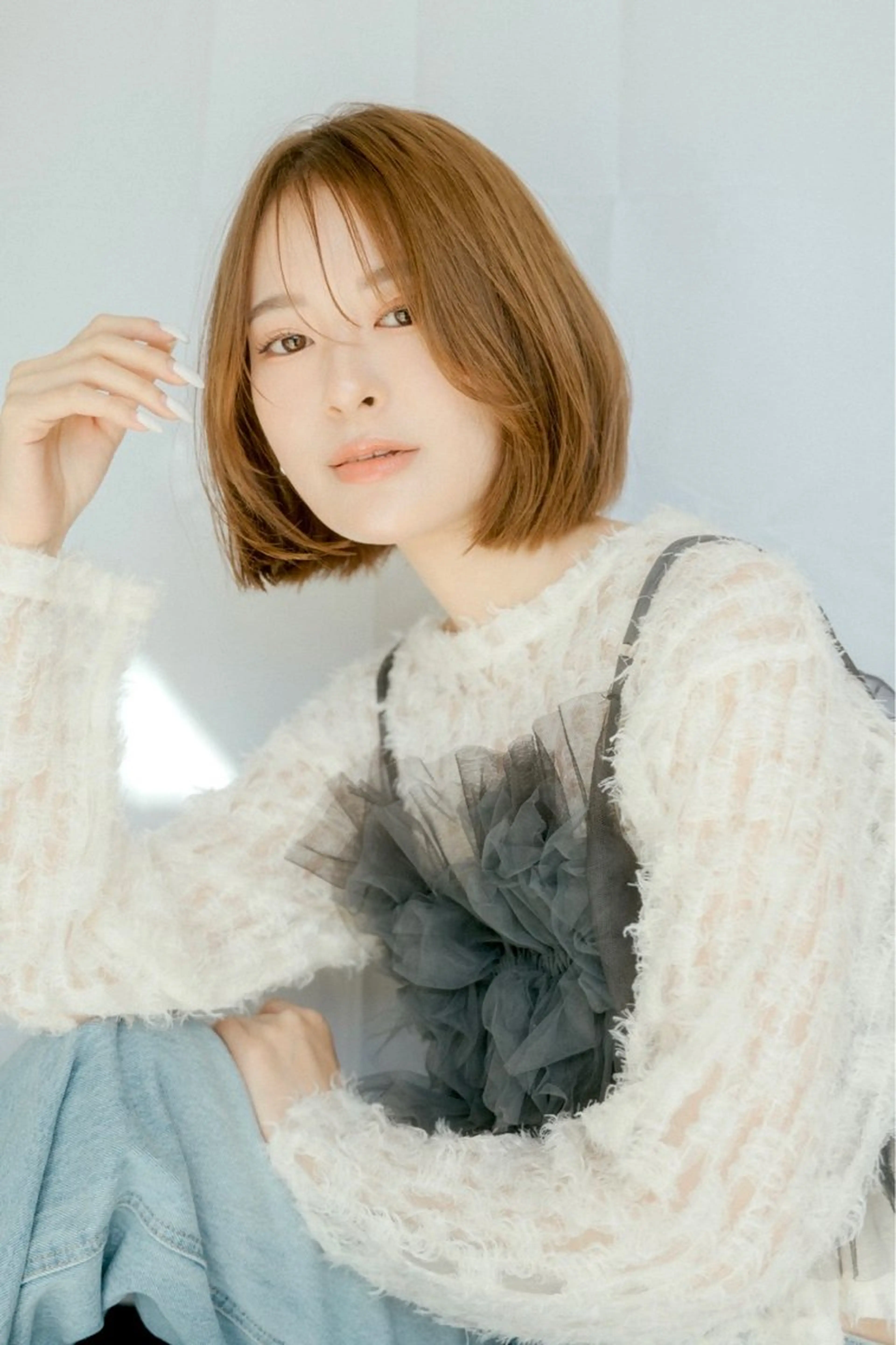 ミディアム カラー カット ヘアカラー トリートメント 似合わせカット得意 仁井亮のヘアスタイル