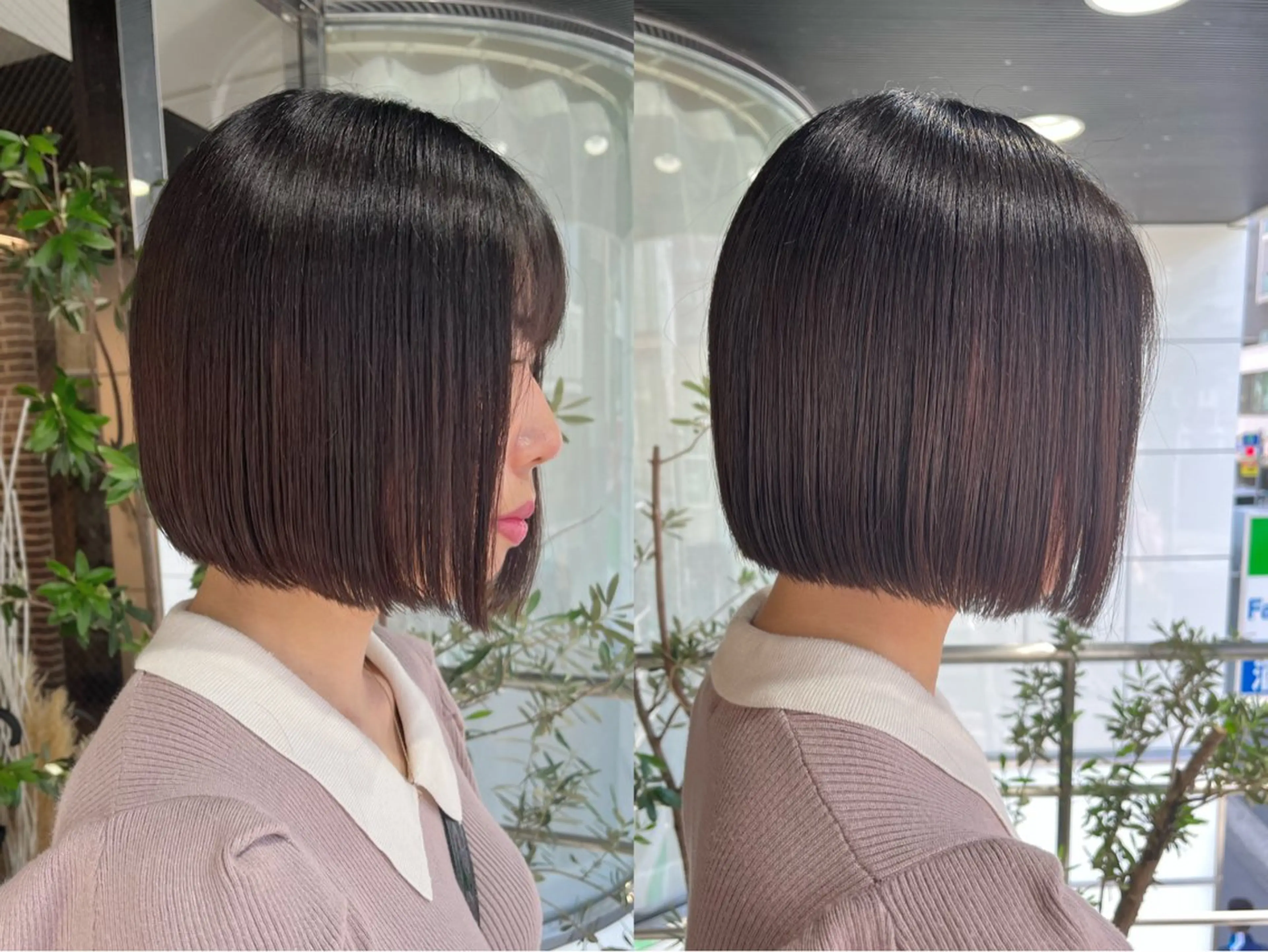 ショート ボブ 顔周りカット 髪質改善 カット トリートメント 透明感カラー こだわりカットあさみのヘアスタイル