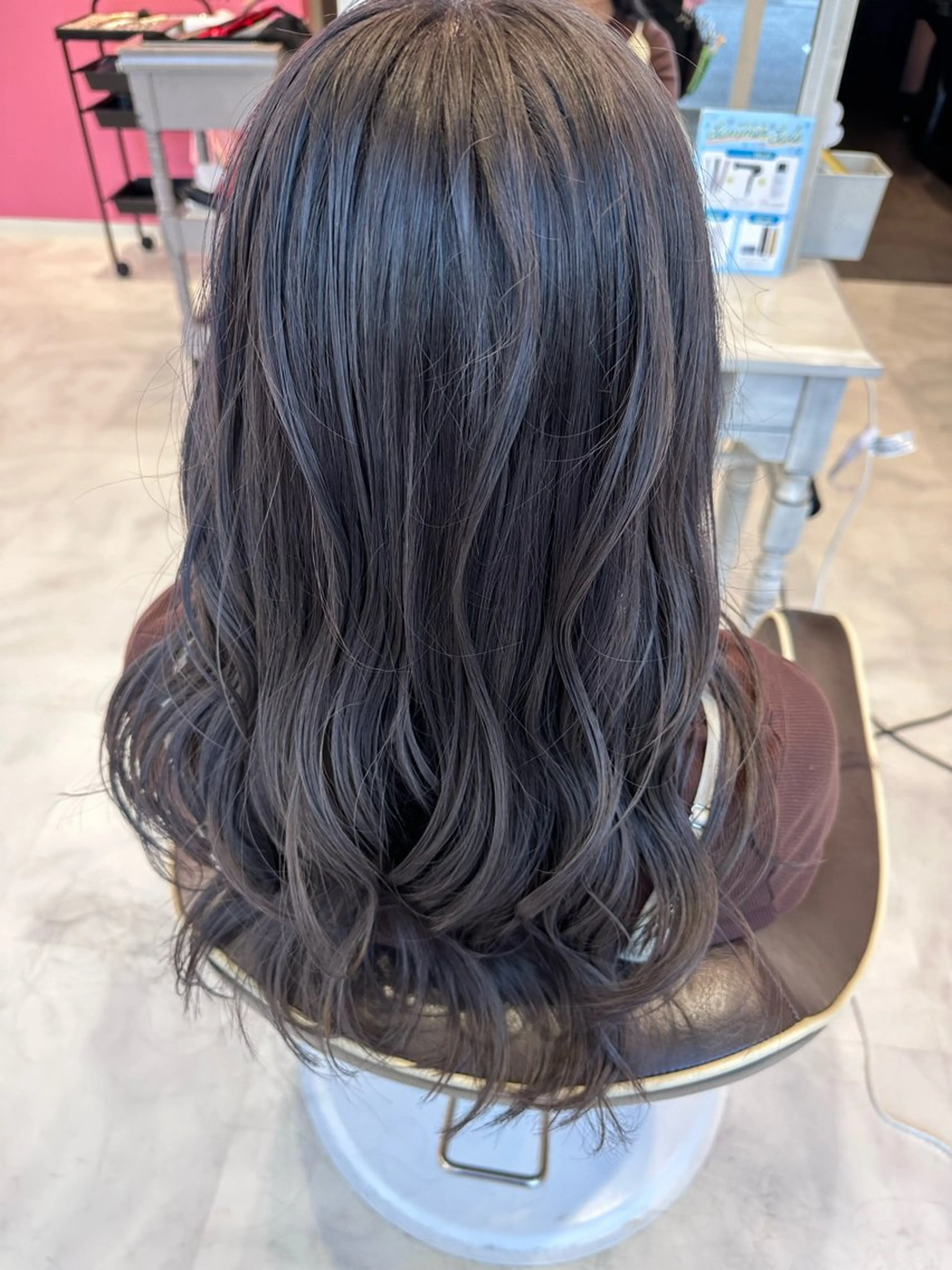 ロング カラー グレージュ カット ヘアカラー 💘韓国カラー💘 クルミのヘアスタイル