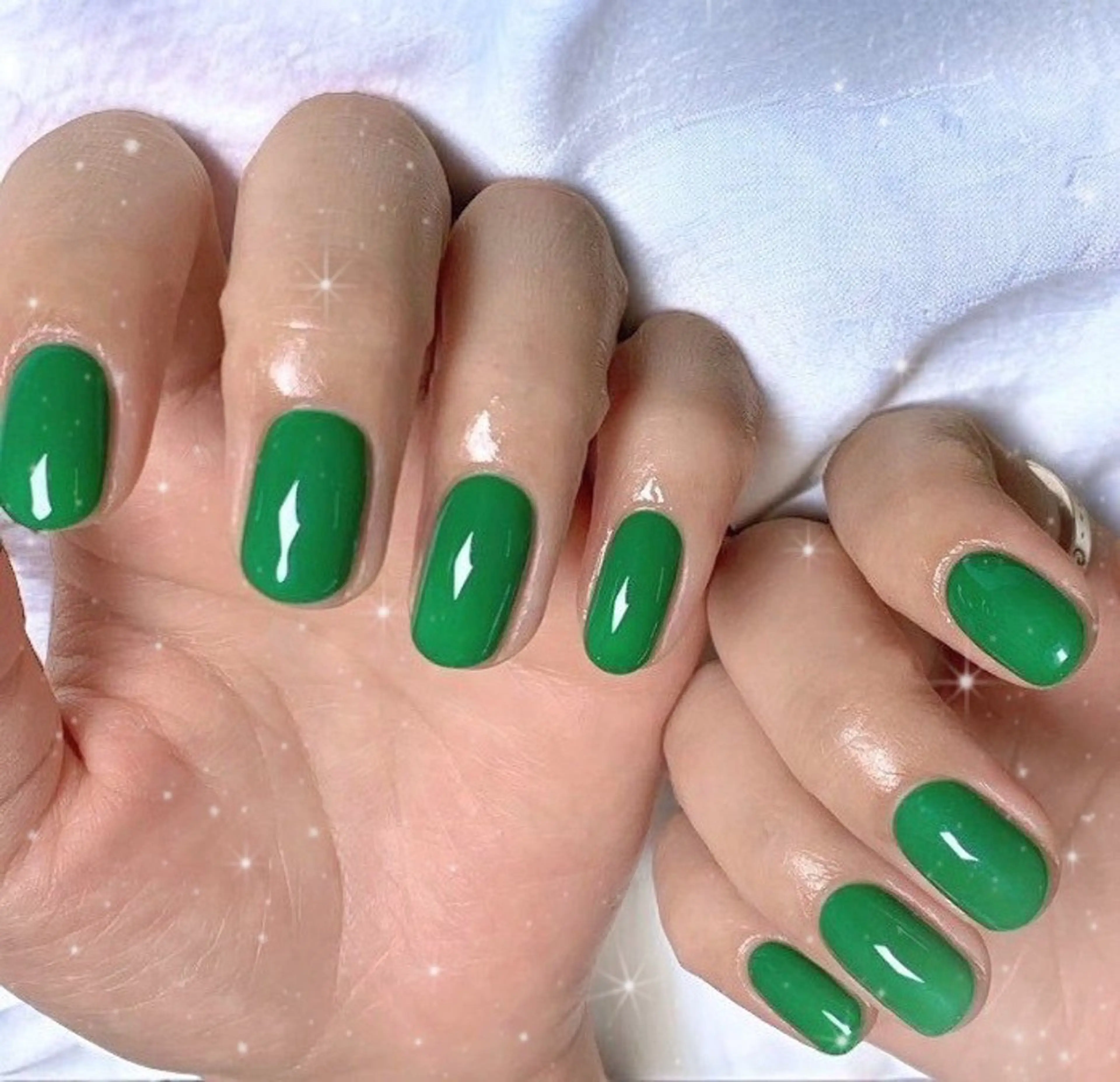 ネイル グリーン ワンカラーネイル ハンドネイル Bestnail所属・Best Nail Yu🎀🫧のネイルデザイン